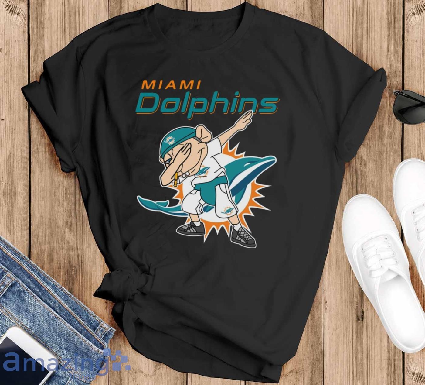 Miami Dolphins NFL Football Jeffy Dabbing Sports T Shirt For Men And Women - Black T-Shirt
