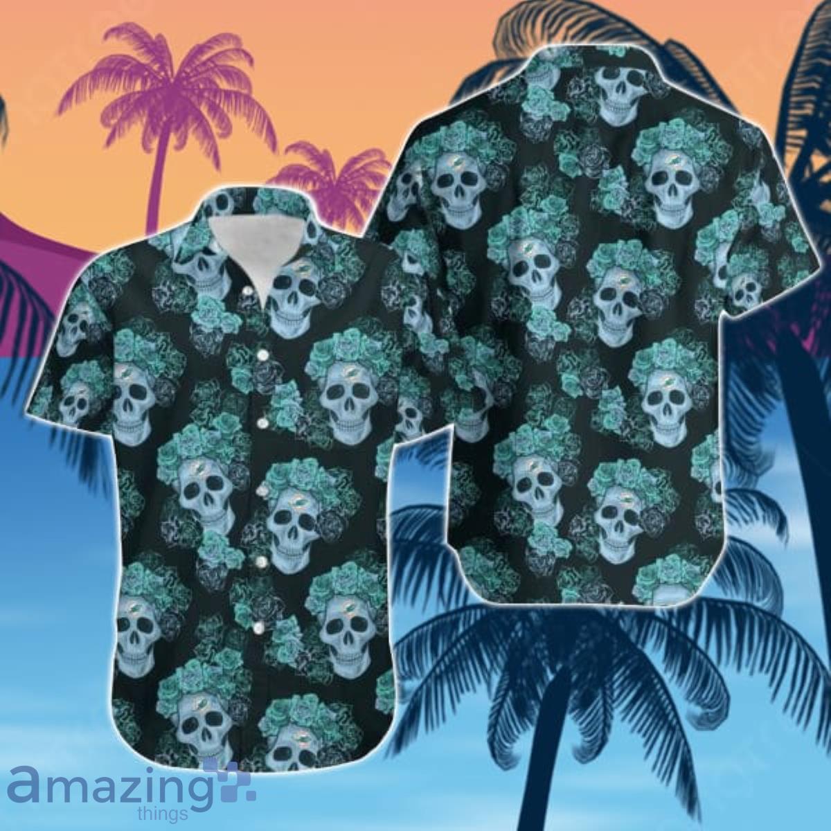 NFL Miami Dolphins Skull Beach Hawaiian Shirt