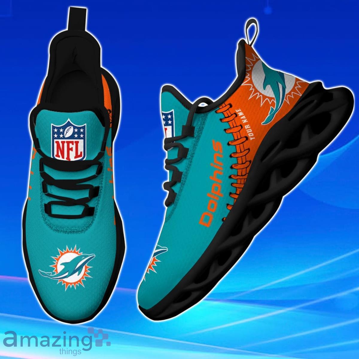 Miami Dolphins Personalized Name NFL Max Soul Shoes Men And Women For Fans