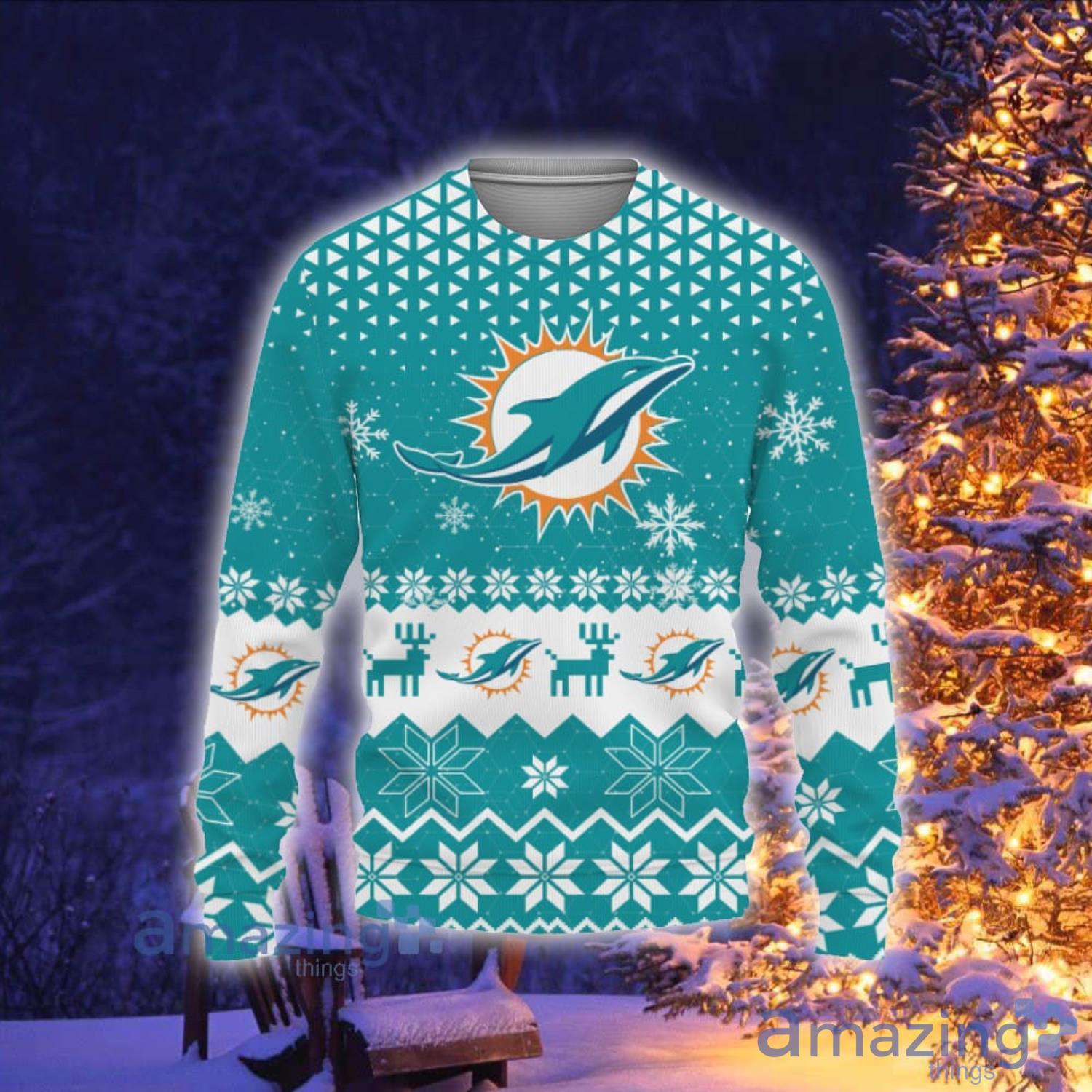 Miami Dolphins Sports Football American Vintage Christmas Pattern Ugly  Christmas Sweater - Limotees