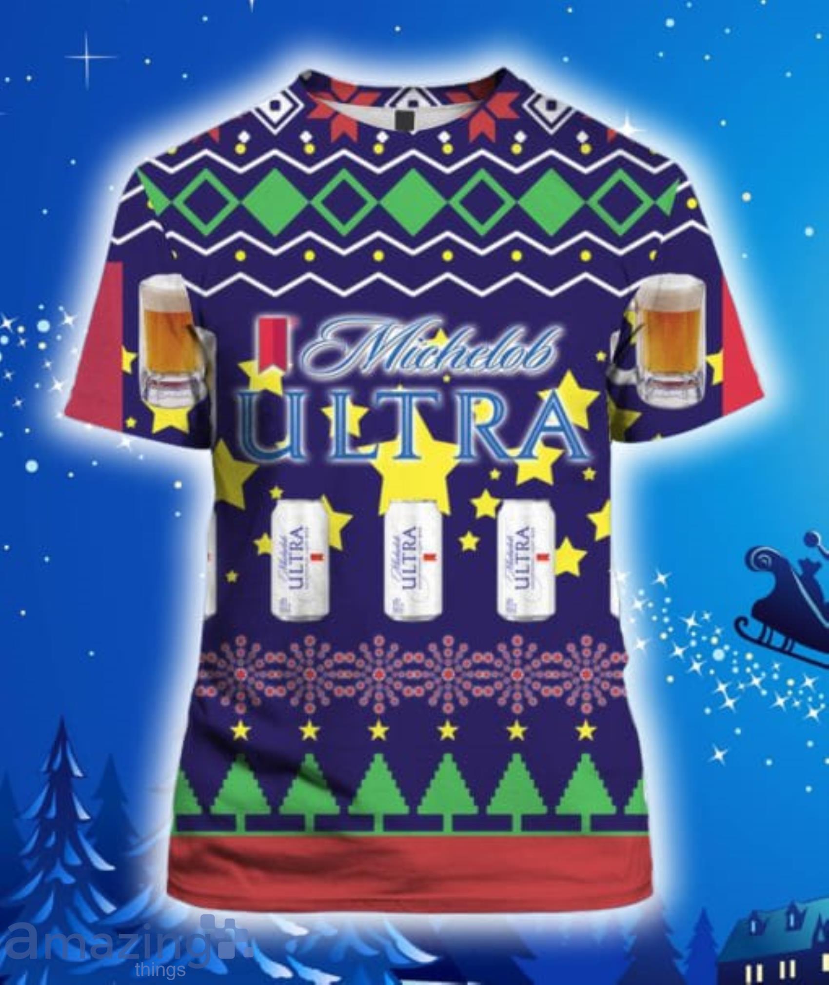 Michelob Ultra Beer Can All Over Print 3D Hoodie, T Shirt, Christmas Sweater image Michelob Ultra Beer Can All Over Print 3D Hoodie, T-Shirt, Christmas Sweater Product Photo 2