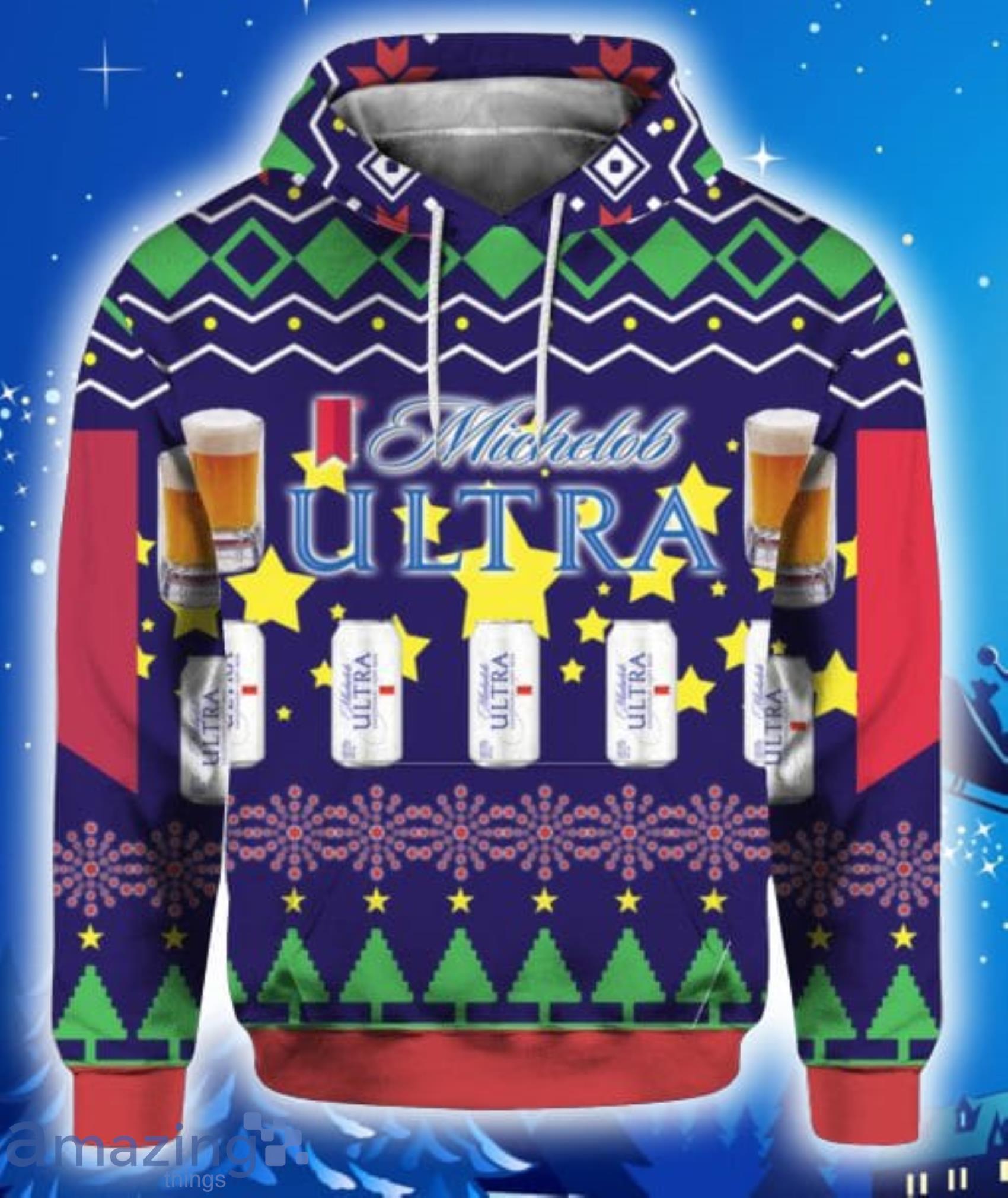 Michelob Ultra Beer Can All Over Print 3D Hoodie, T Shirt, Christmas Sweater image Michelob Ultra Beer Can All Over Print 3D Hoodie, T-Shirt, Christmas Sweater Product Photo 3