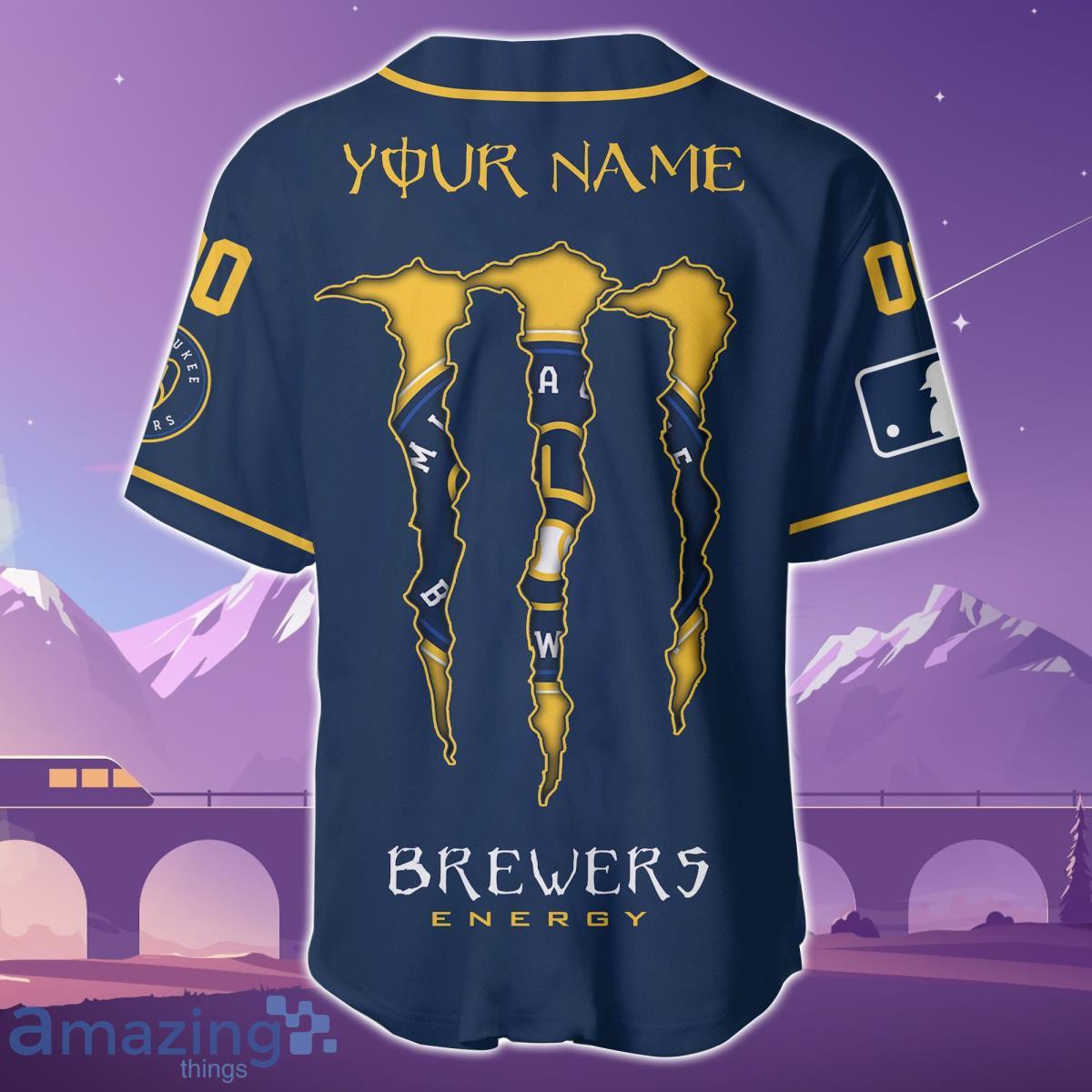 Milwaukee Brewers Custom Name & Number Baseball Jersey Special Gift For Men  And Women