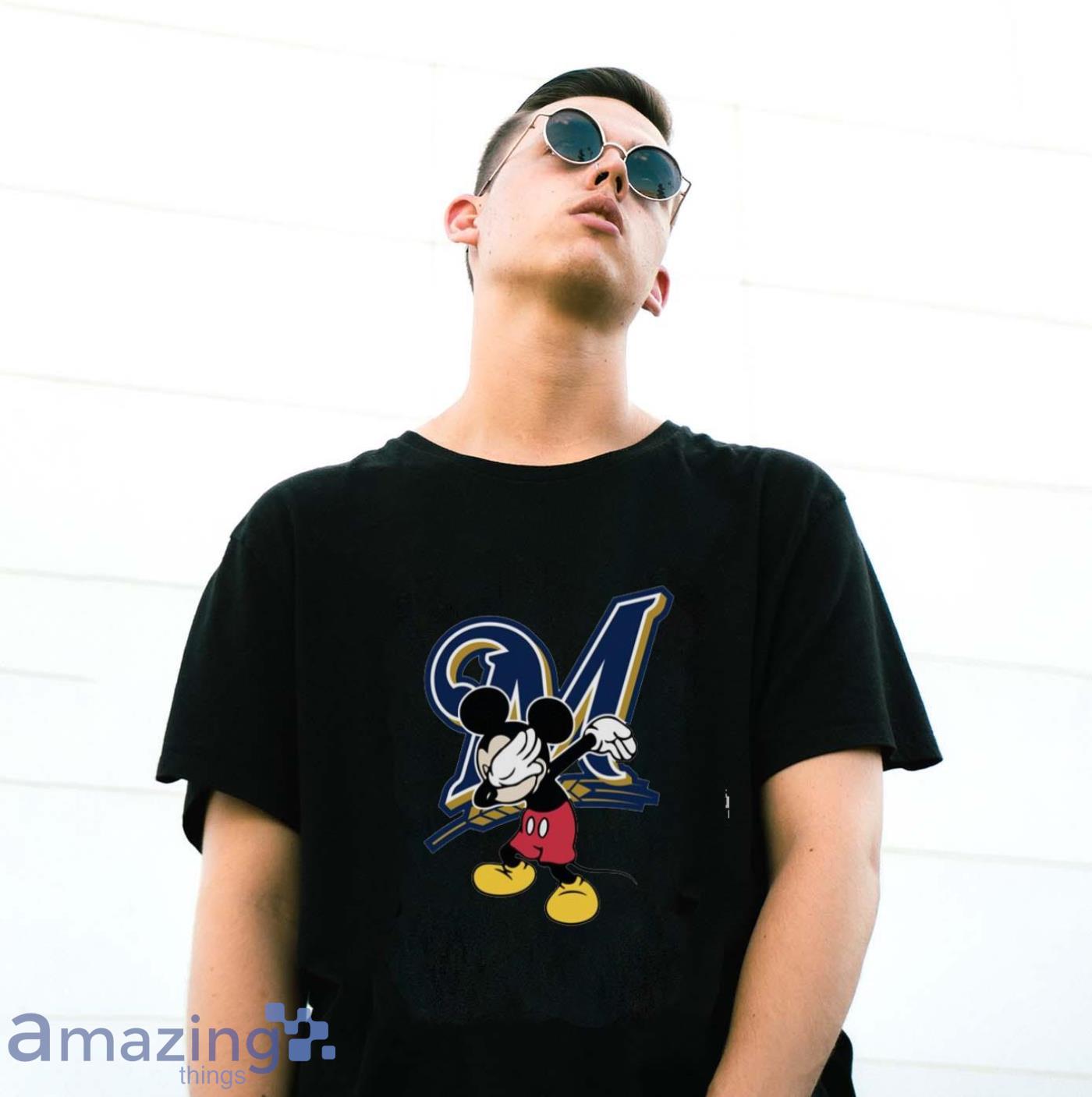 Milwaukee Brewers MLB Baseball Dabbing Mickey Disney Sports T Shirt For Men And Women image Milwaukee Brewers MLB Baseball Dabbing Mickey Disney Sports T Shirt For Men And Women - G500 Gildan T-Shirt