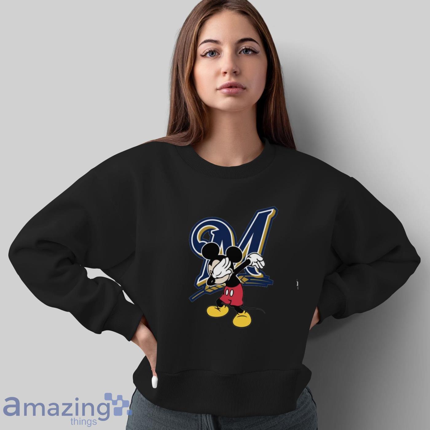 Milwaukee Brewers MLB Baseball Dabbing Mickey Disney Sports T Shirt For Men And Women image Milwaukee Brewers MLB Baseball Dabbing Mickey Disney Sports T Shirt For Men And Women - Sweatshirt