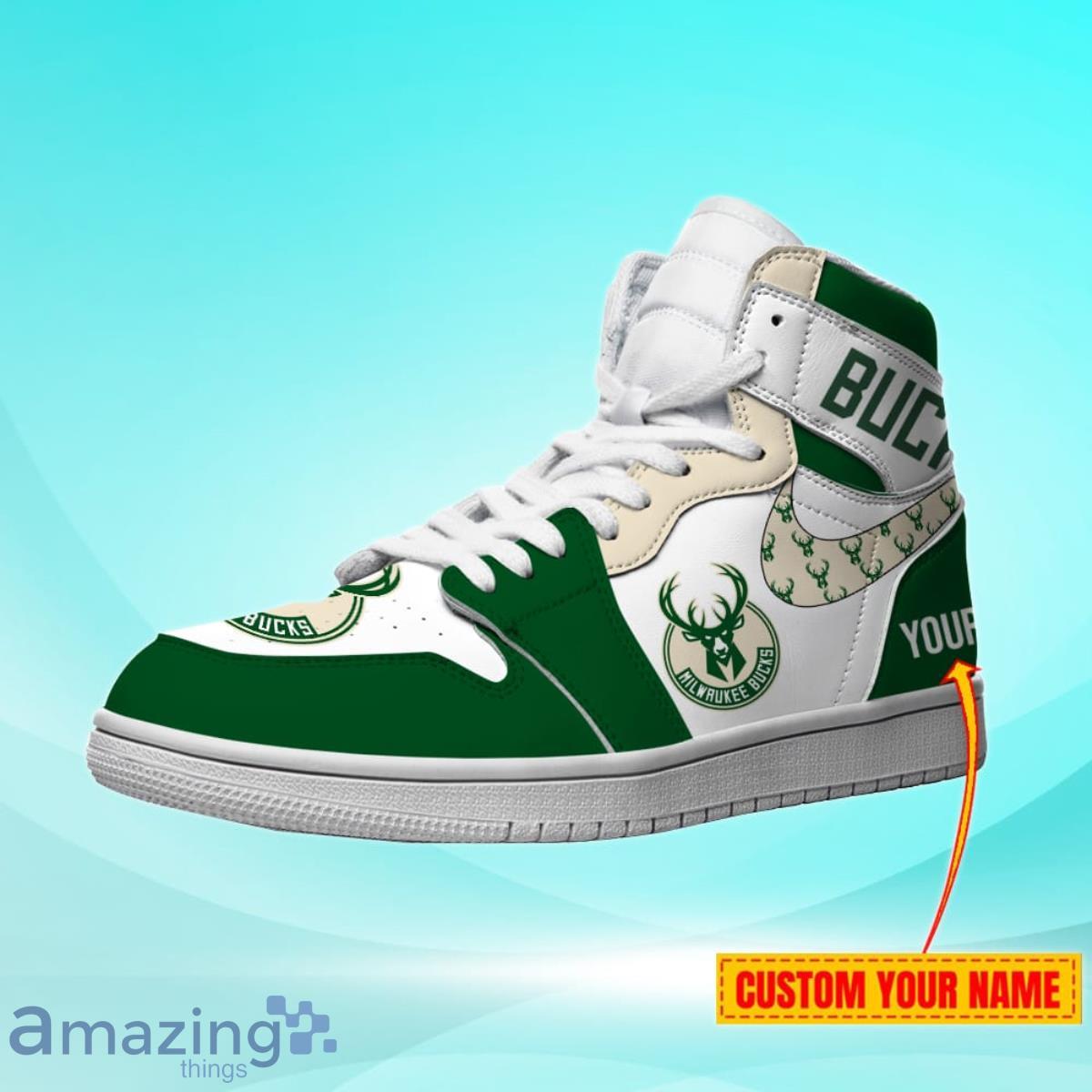 Milwaukee Bucks NBA Personalized Air Jordan 1 Shoes - Growkoc