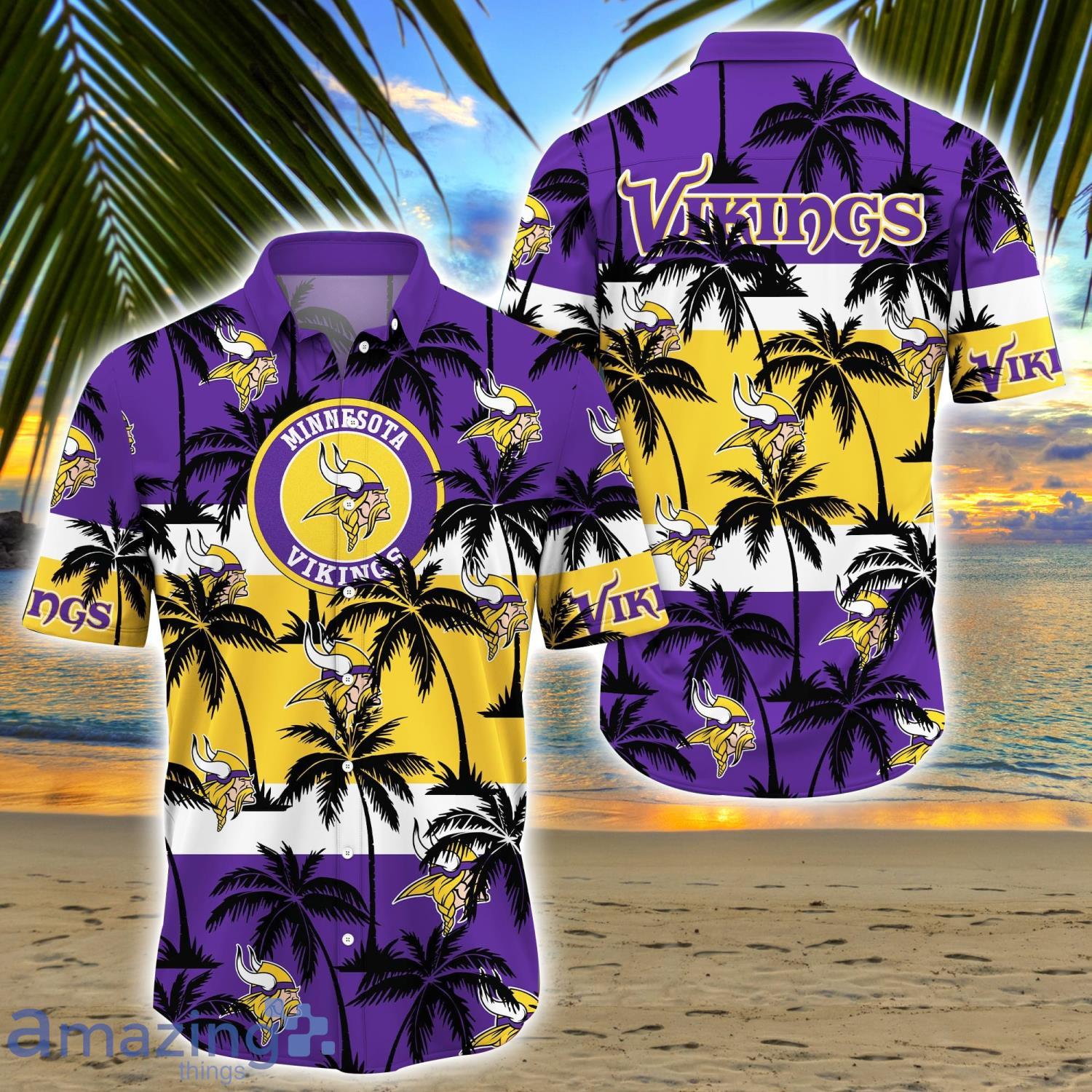 Minnesota Vikings All Over Print Logo And Coconut Trending Summer Gift Aloha Hawaiian Shirt Product Photo 1