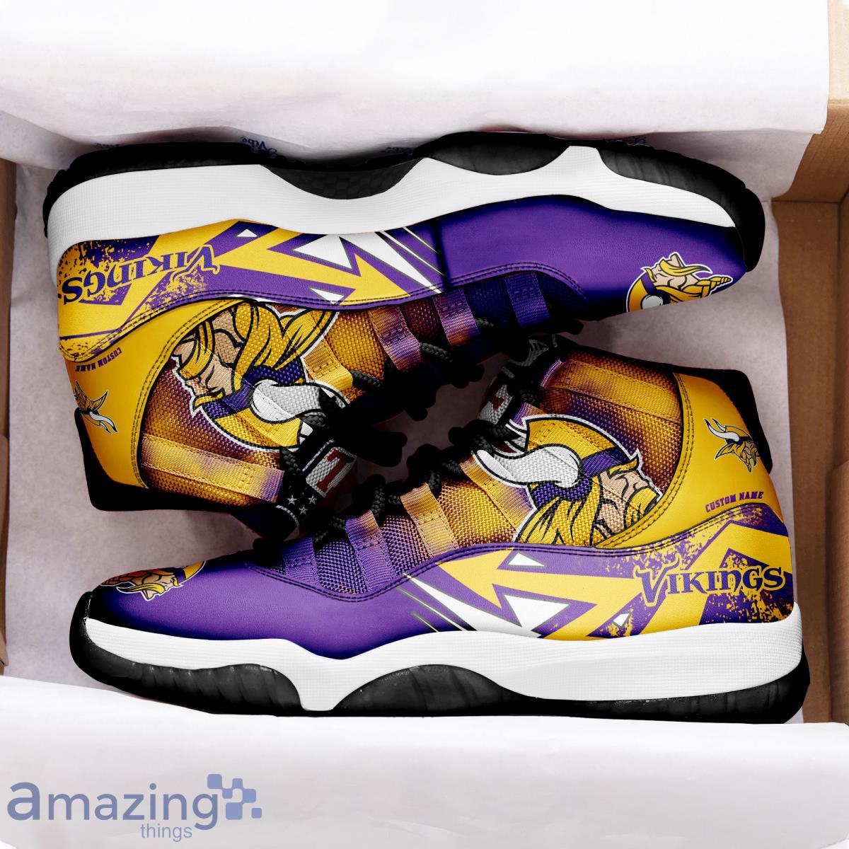 Minnesota Vikings Custom Name Air Jordan 11 Sneaker Shoes For