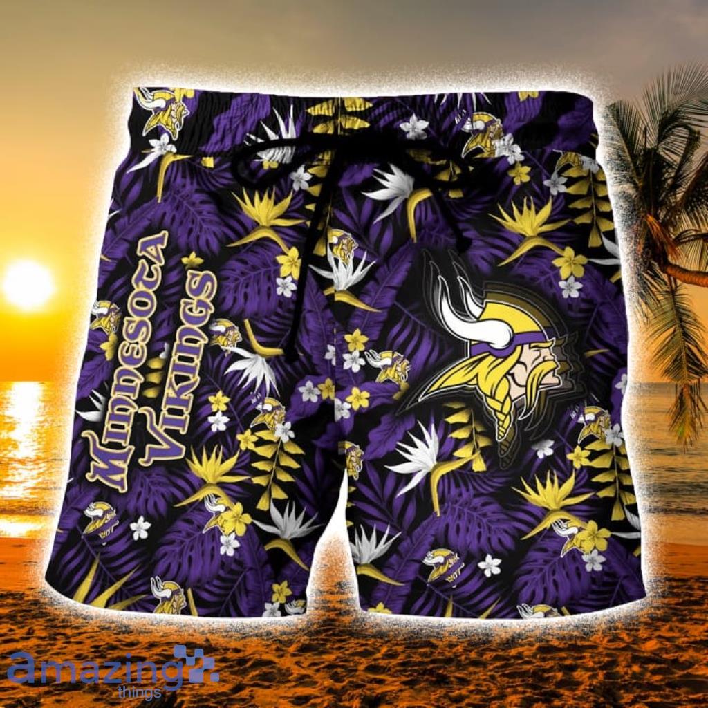 Minnesota Vikings Casual Logo Hawaiian Shorts Gift For Fans