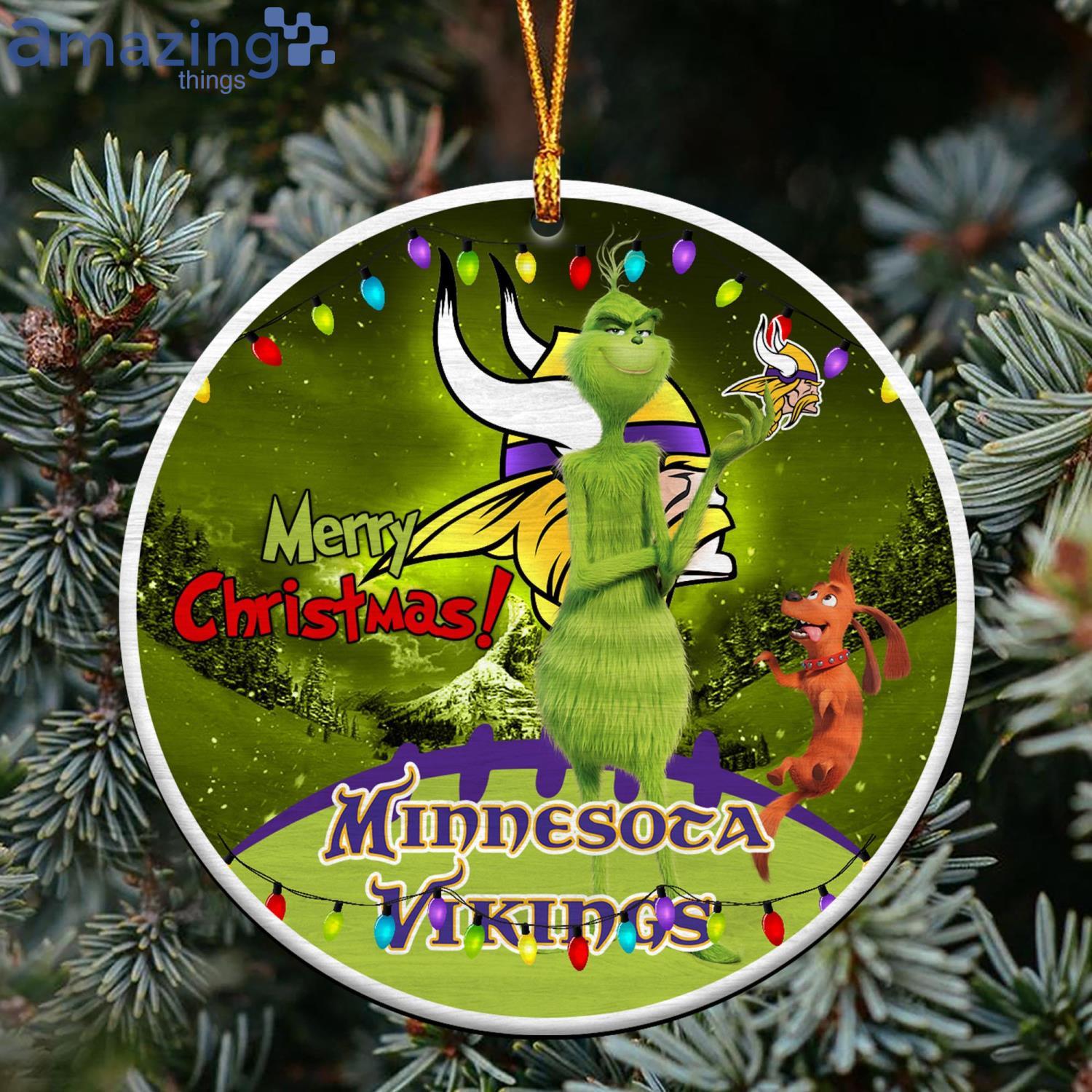 Minnesota Vikings Merry Christmas Circle Ornament