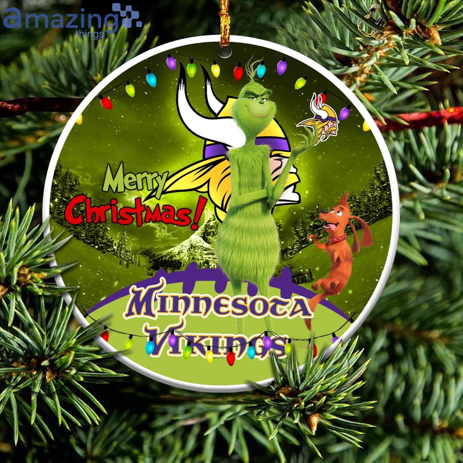 Minnesota Vikings NFL Funny Grinch Christmas Ornaments Product Photo 1