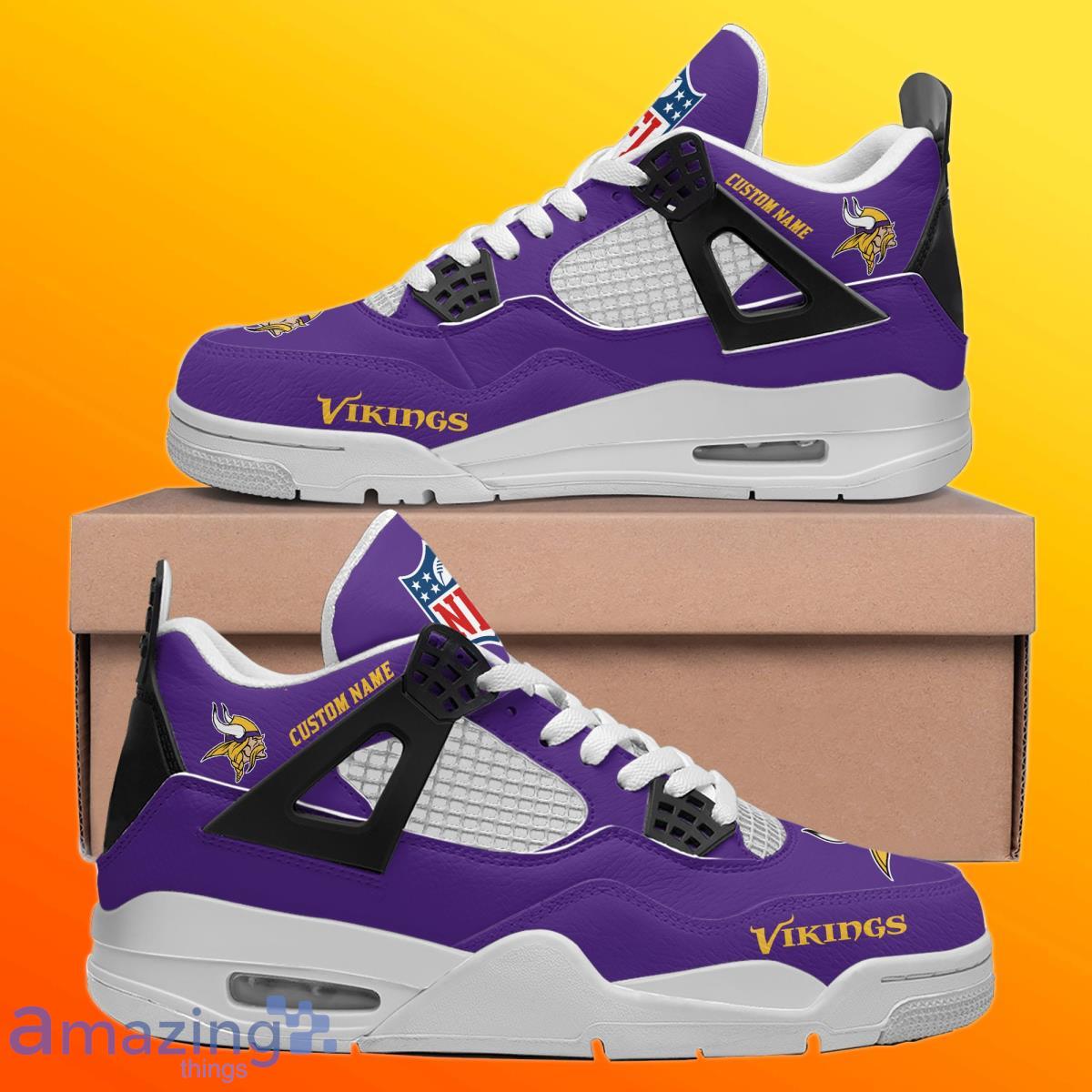 Minnesota Vikings Football Team Personalized Air Jordan 4 Shoes - The  Clothes You'll Ever Need