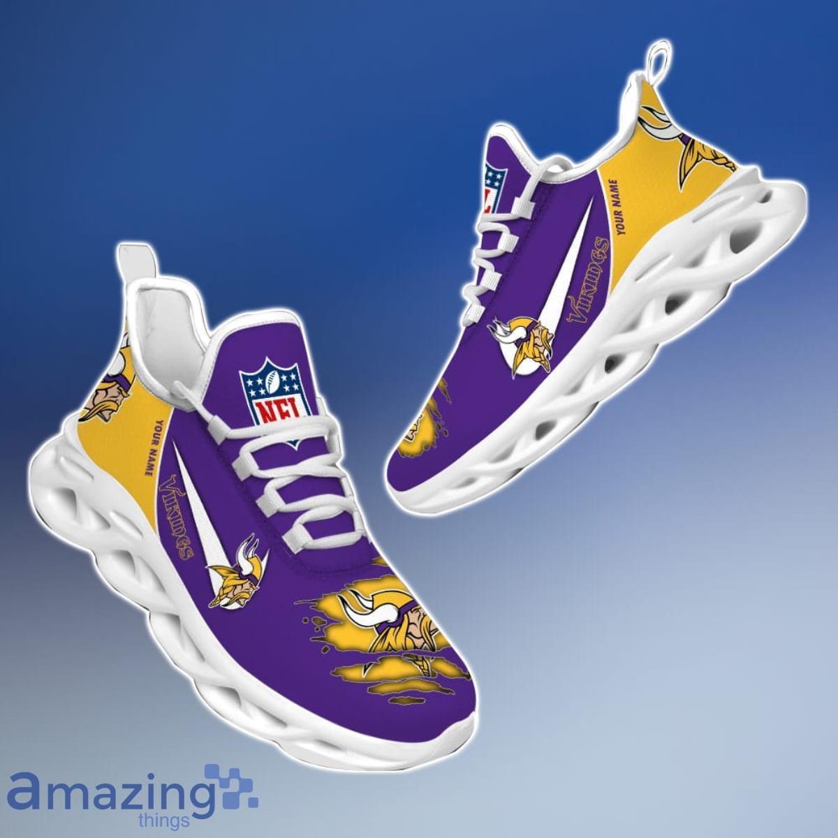 Minnesota Vikings Yellow And Purple Max Soul Sneakers Running Shoes