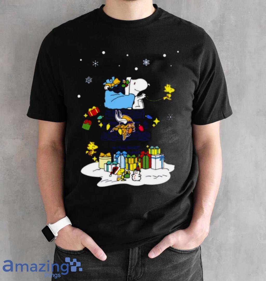 Minnesota Vikings Santa Snoopy Wish You A Merry Christmas Shirt