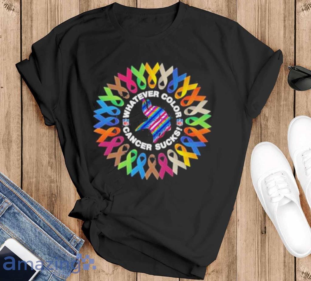Minnesota Vikings Whatever Color Cancer Sucks Nfl 2023 T Shirt Product Photo 1