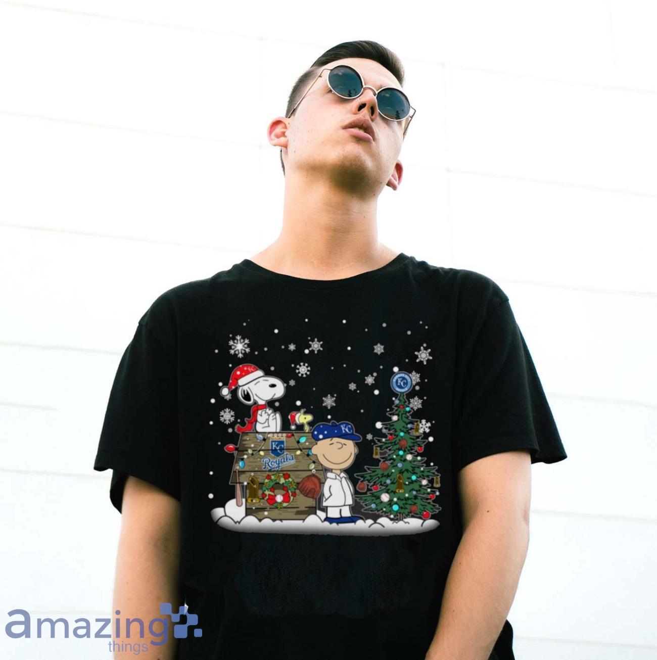 MLB Kansas City Royals Snoopy Charlie Brown Christmas Baseball Commissioner’s Trophy T Shirt Christmas Gift - G500 Gildan T-Shirt