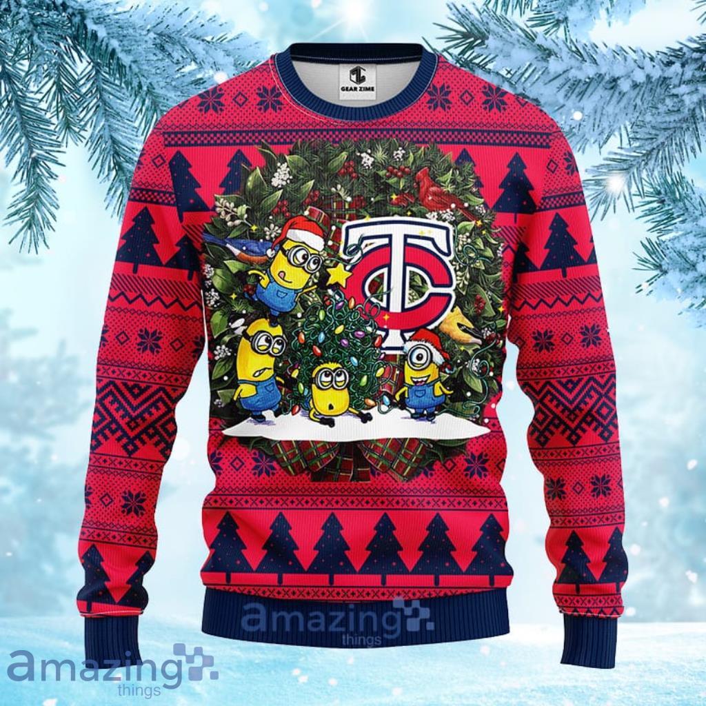 MLB Minnesota Twins Minion Christmas Ugly Sweater 3D Gift For Big Fans Product Photo 1 MLB Minnesota Twins Minion Christmas Ugly Sweater 3D Gift For Big Fans Product Photo 1