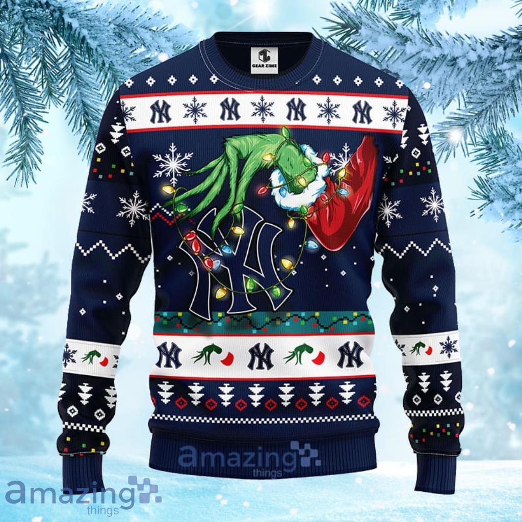 MLB New York Yankees Grinch Christmas Ugly Sweater 3D Gift For Big