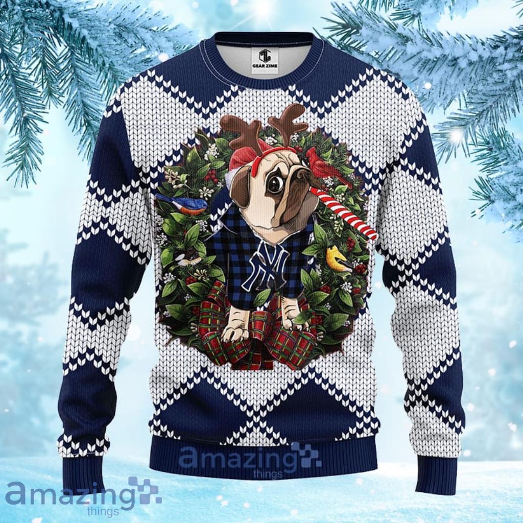 MLB New York Yankees Pub Dog Christmas Ugly Sweater 3D Gift For Big Fans