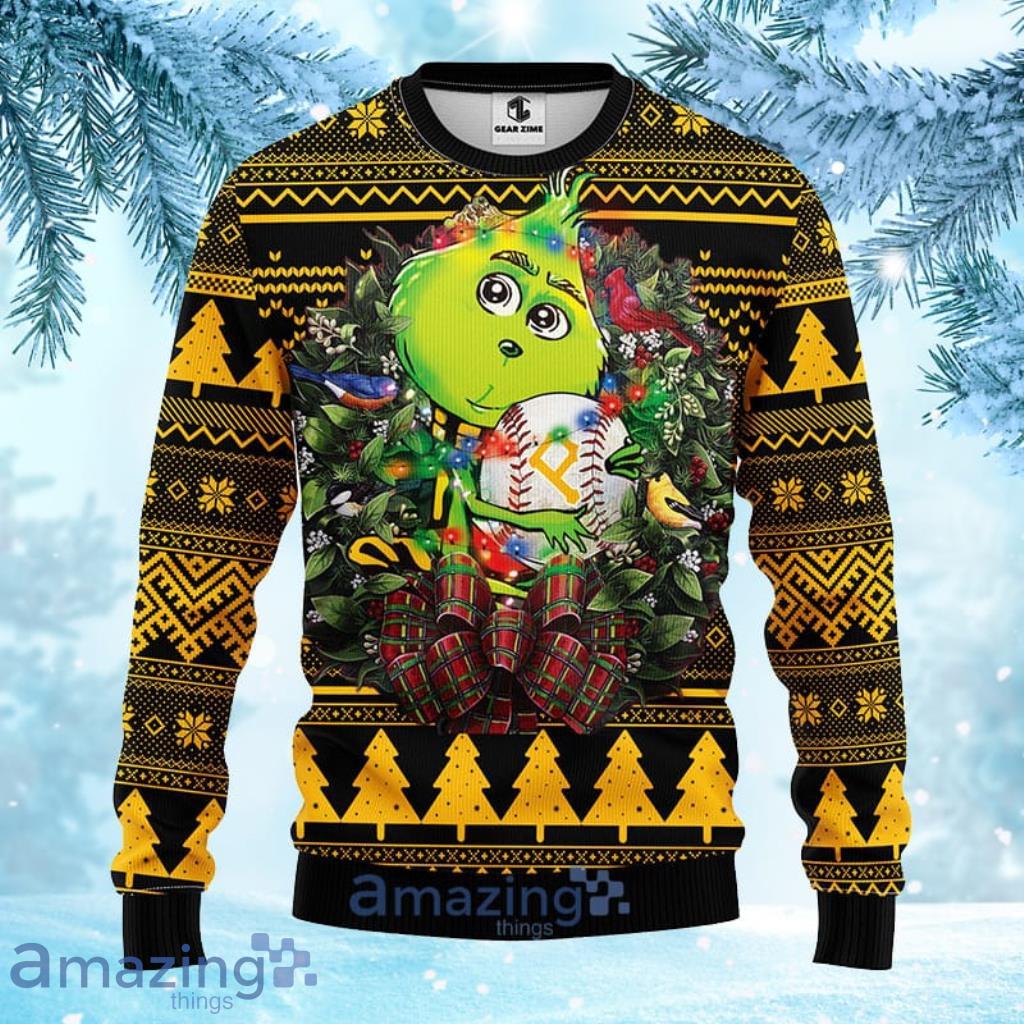 MLB Pittsburgh Pirates Grinch Hug Christmas Ugly Sweater 3D Gift For Big Fans Product Photo 1