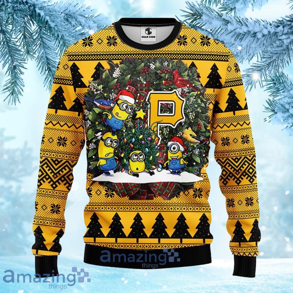 MLB Pittsburgh Pirates Minion Christmas Ugly 3D Sweater For Men