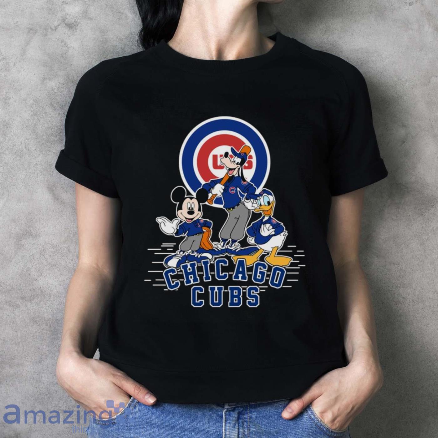 Chicago Cubs Shirt Adult XXXL Grey Blue Disney Mickey Mouse Long