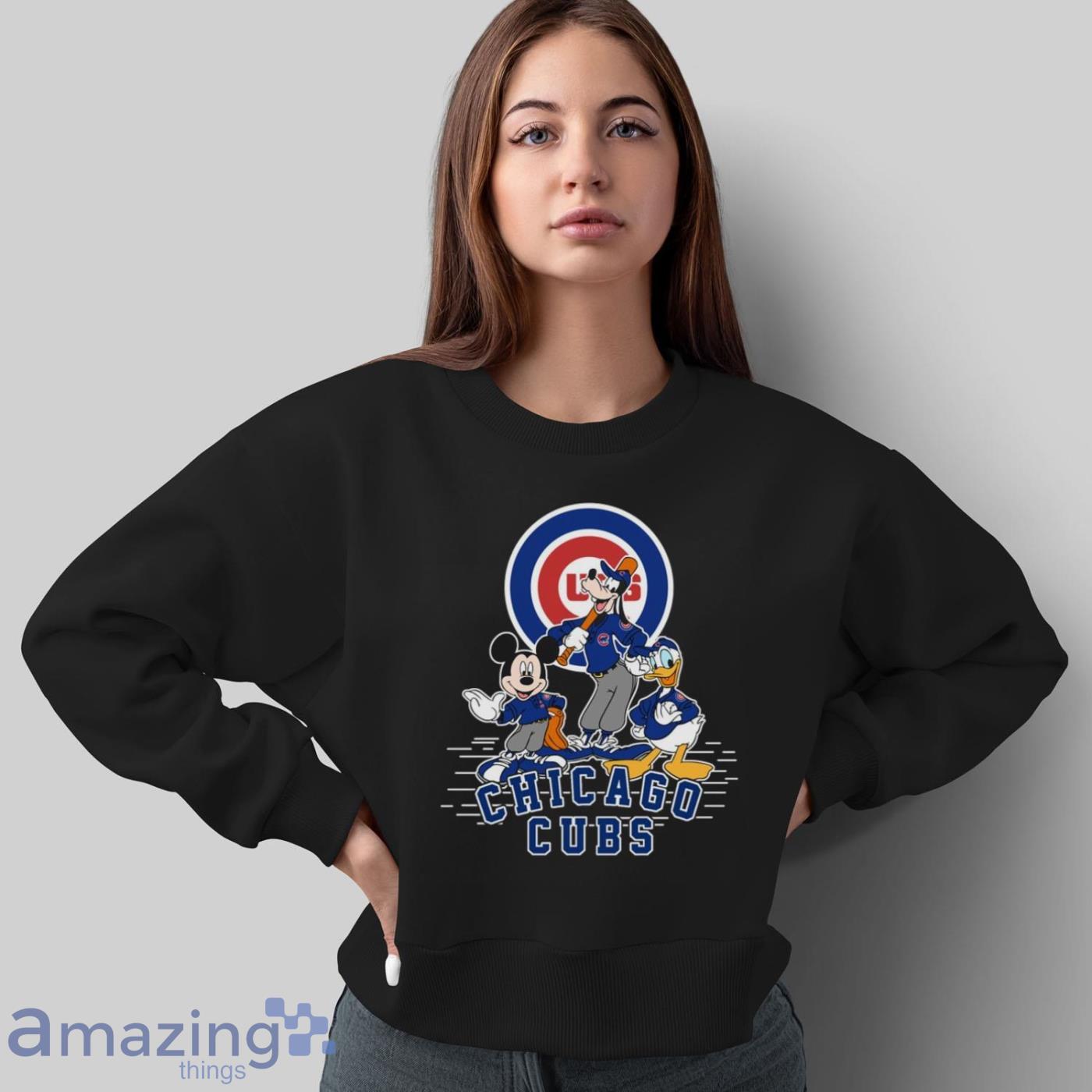 MLB Sport Fans Chicago Cubs Mickey Mouse Donald Duck Goofy Baseball T Shirt