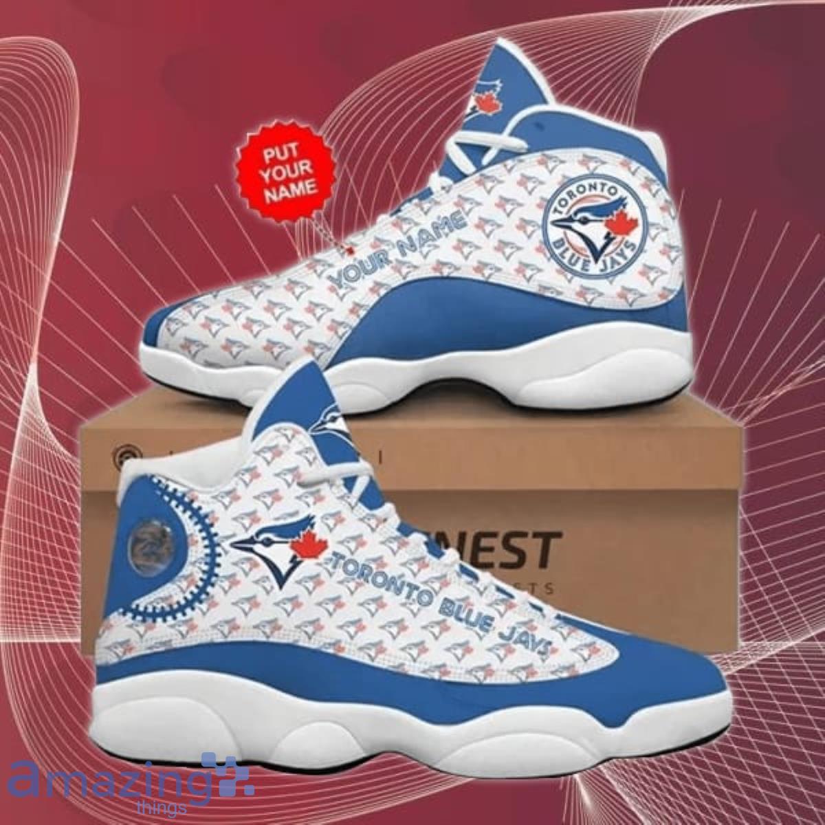 MLB Toronto Blue Jays White And Blue Air Jordan Hightop Shoes Gift For Fans