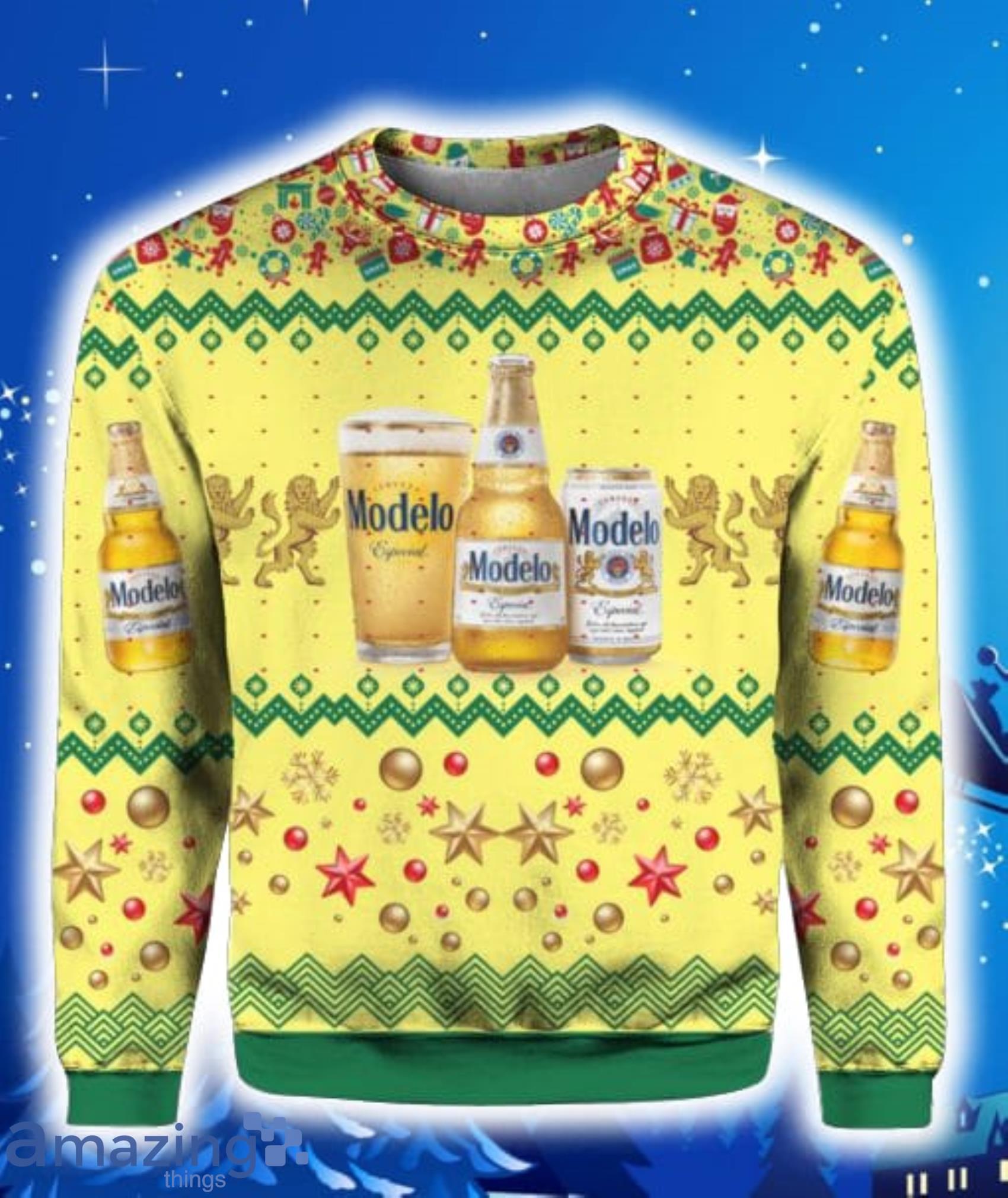 Modelo Especial Beer Bottles All Over Print 3D Hoodie, T-Shirt, Christmas Sweater Product Photo 1