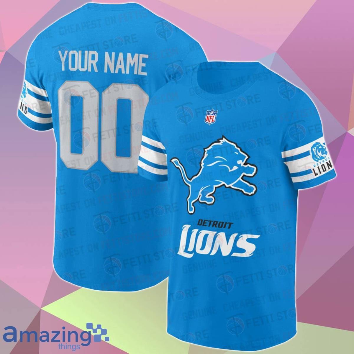 Name Number Detroit Lions 3D Custom Name & Number T Shirt Best Gift For Men And Women Product Photo 1
