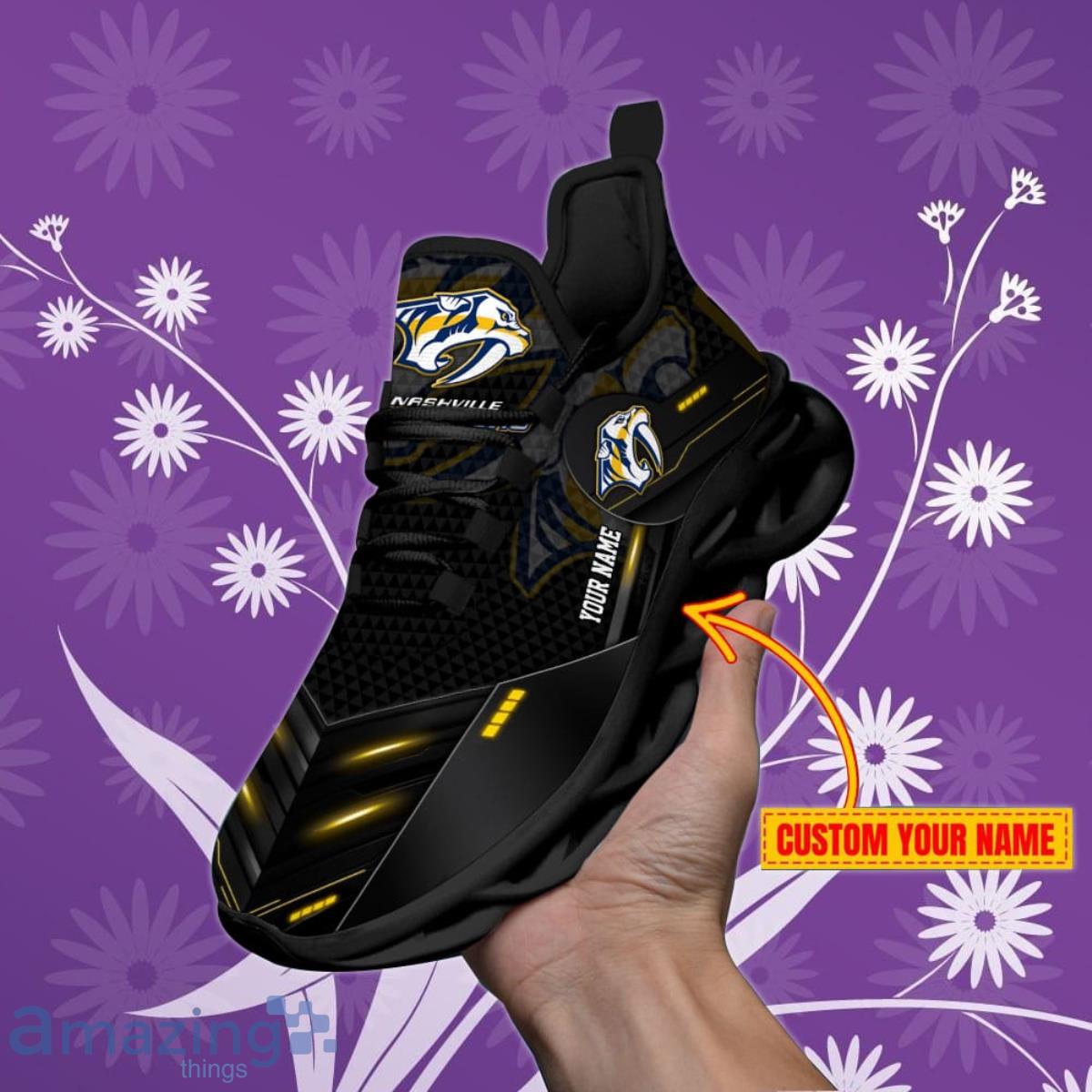 Nashville Predators Personalized NHL Sport Black Max Soul Shoes Style Gift For Fans Product Photo 1
