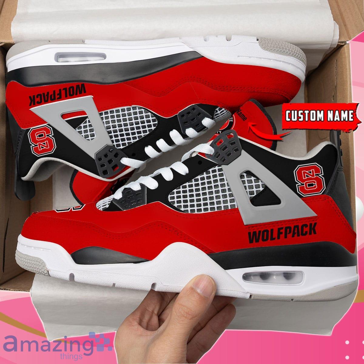 NC State Wolfpack Custom Name Air Jordan 4 Sneaker Product Photo 1