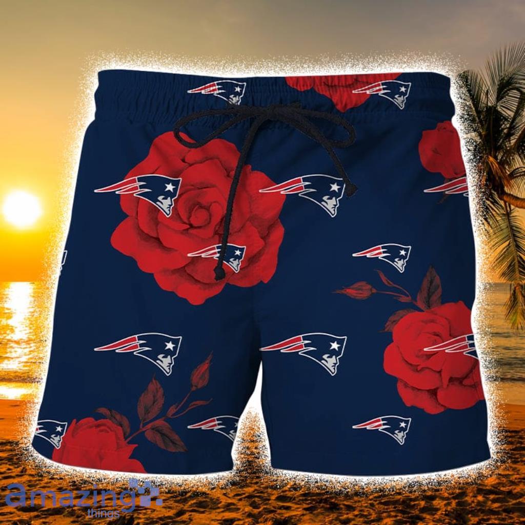 New England Patriots Big Rose Hawaiian Shorts Gift For Fans Product Photo 1