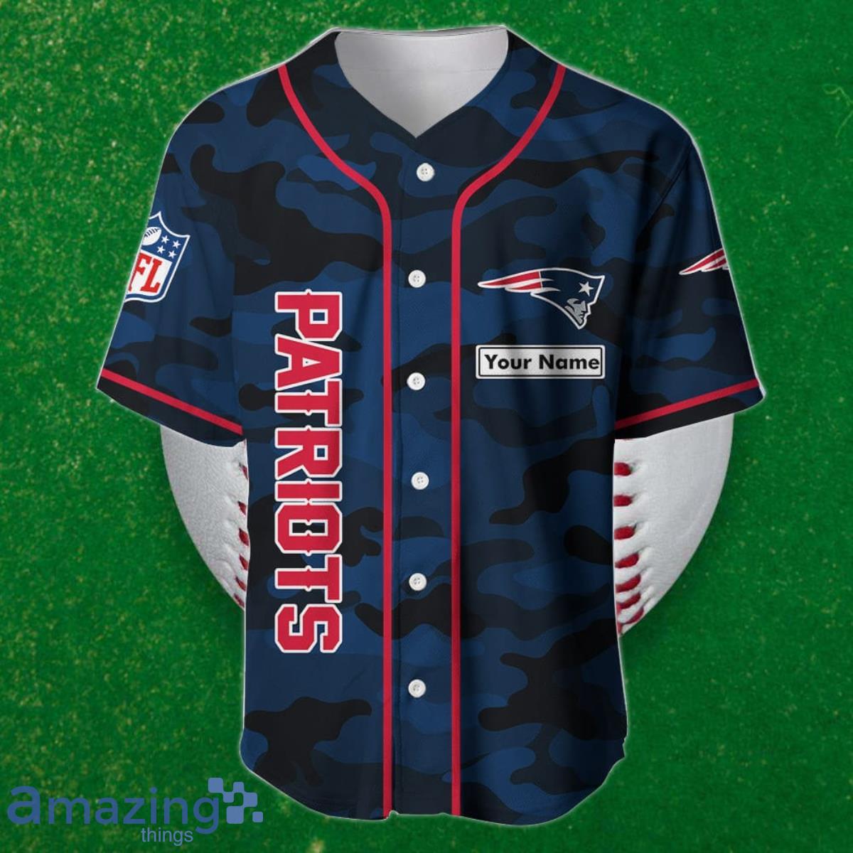 New England Patriots Custom Name Baseball Jersey NFL Shirt Best