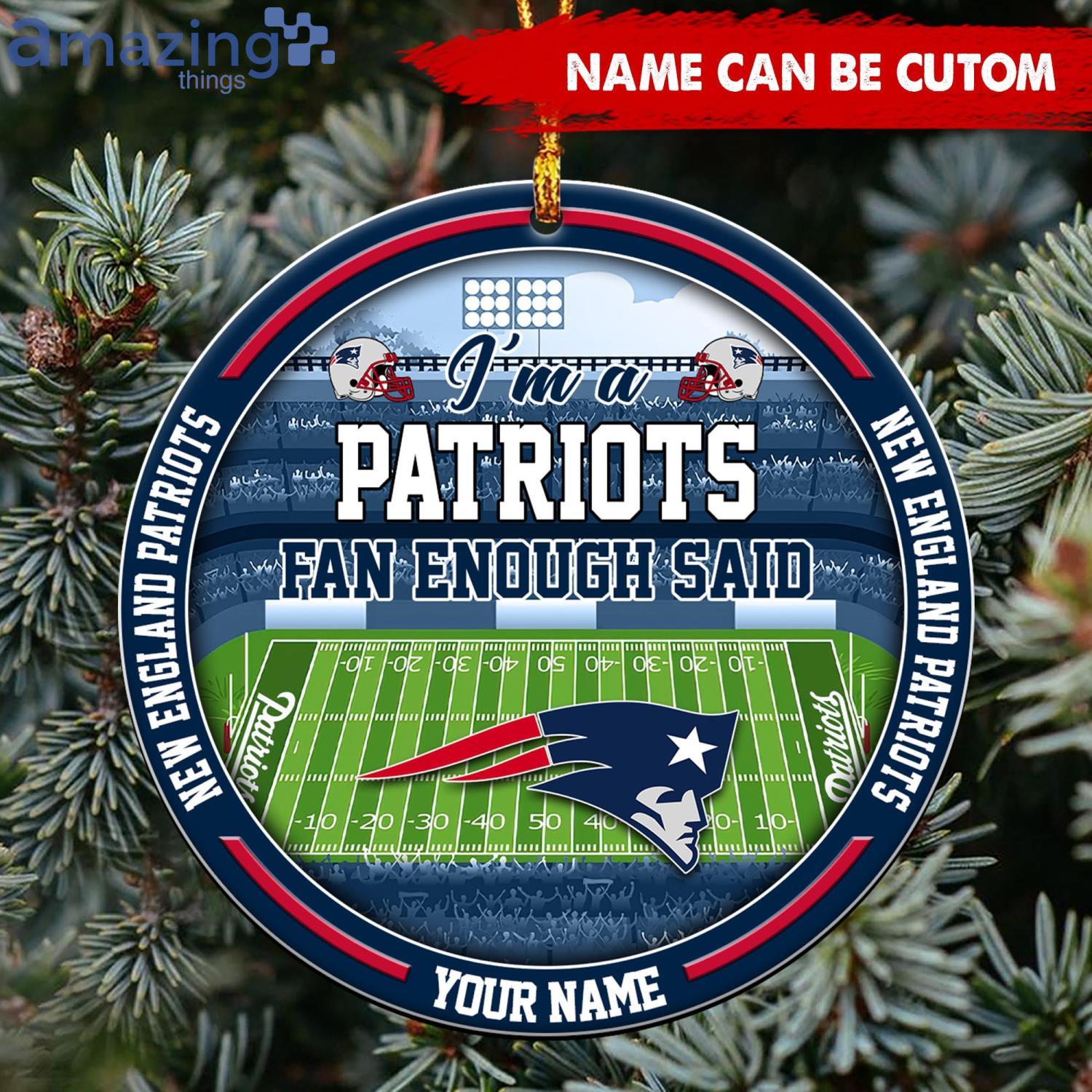 New England Patriots Merry Christmas Circle Ornament