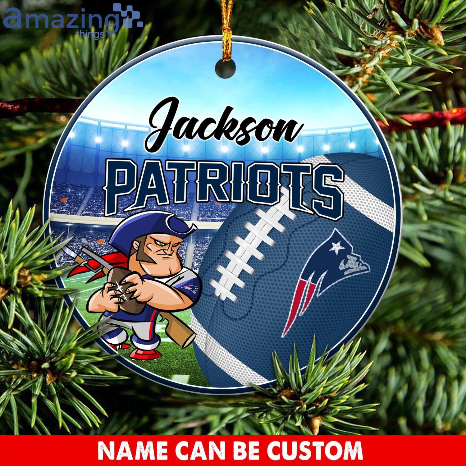 New England Patriots NFL Fans Christmas Ornament Custom Name