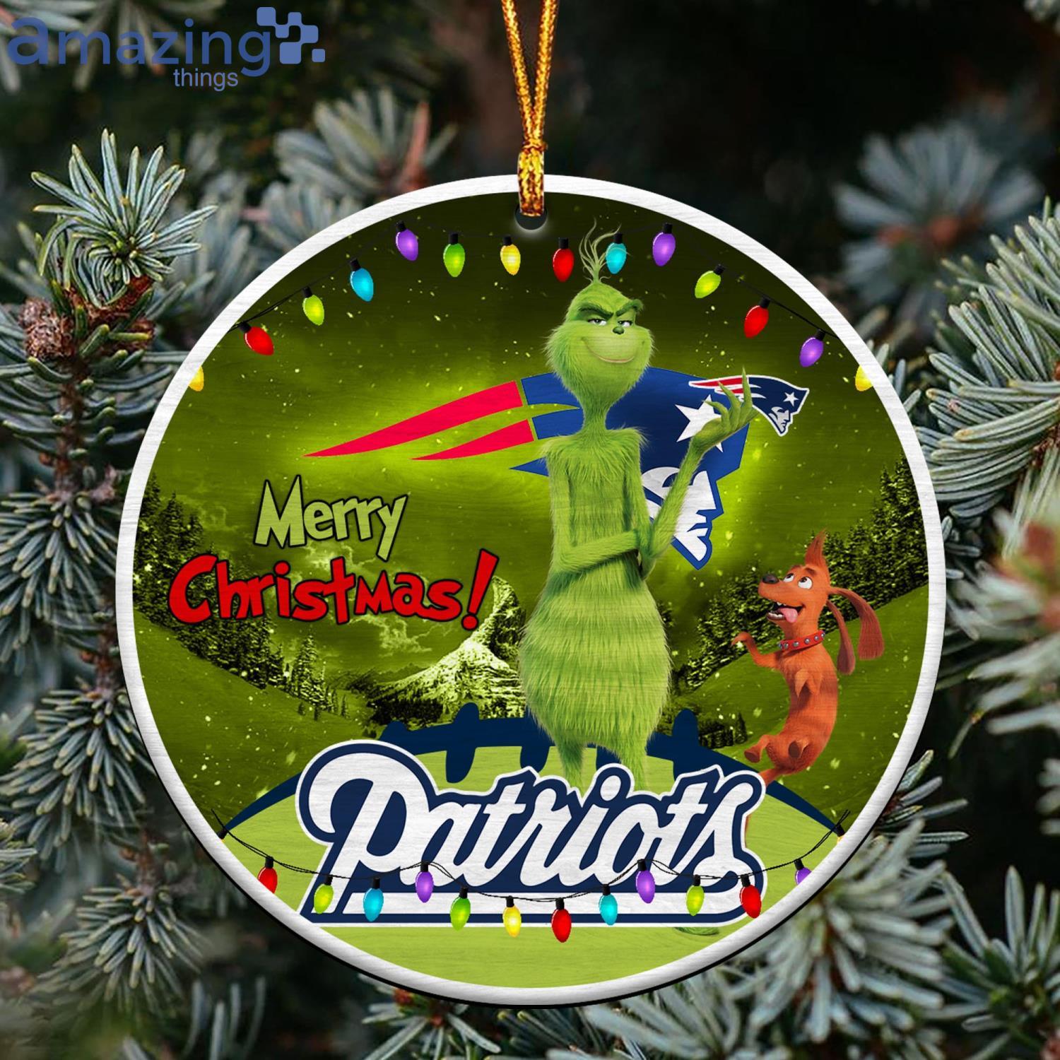 New England Patriots NFL Funny Grinch Christmas Ornaments