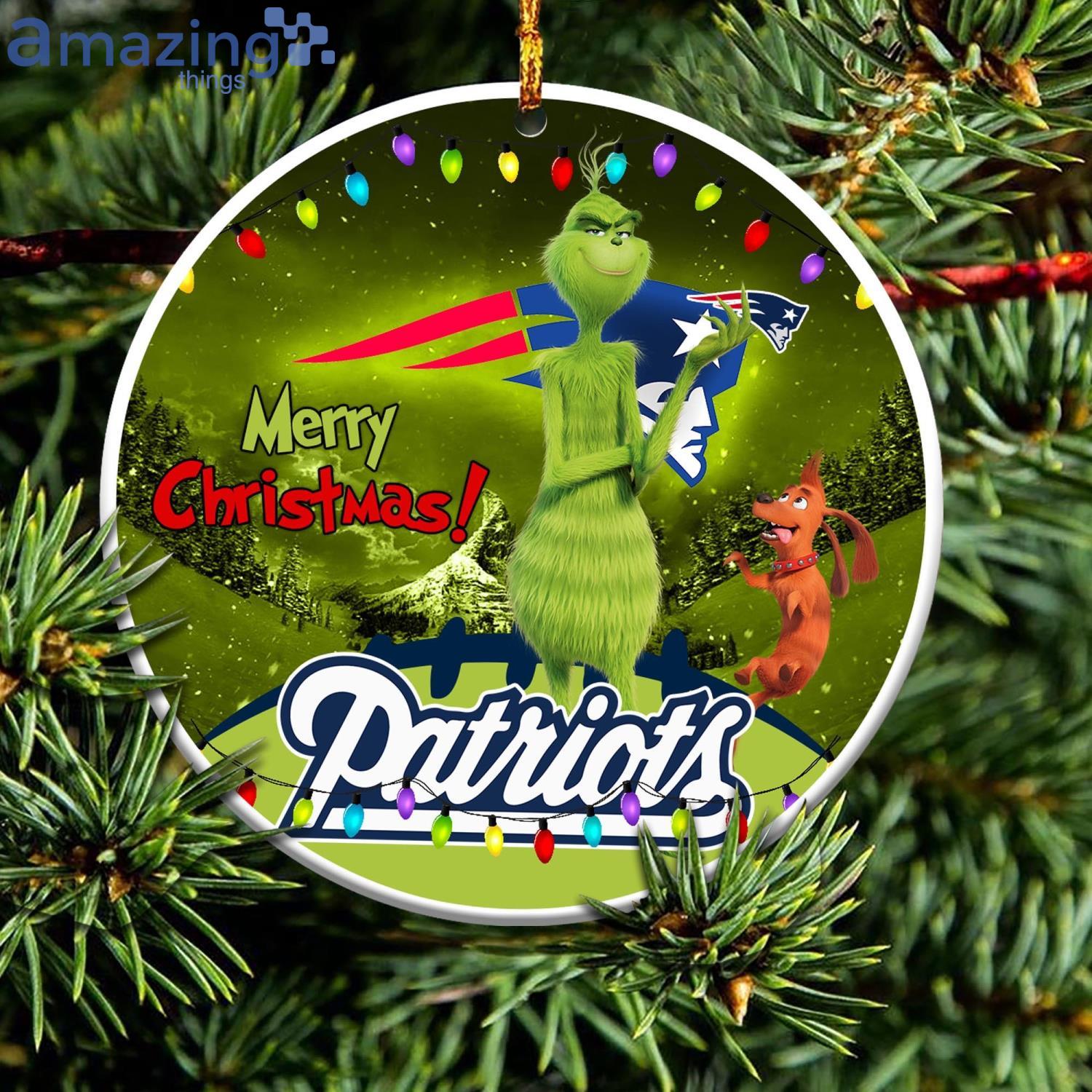 New England Patriots NFL Funny Grinch Christmas Ornaments