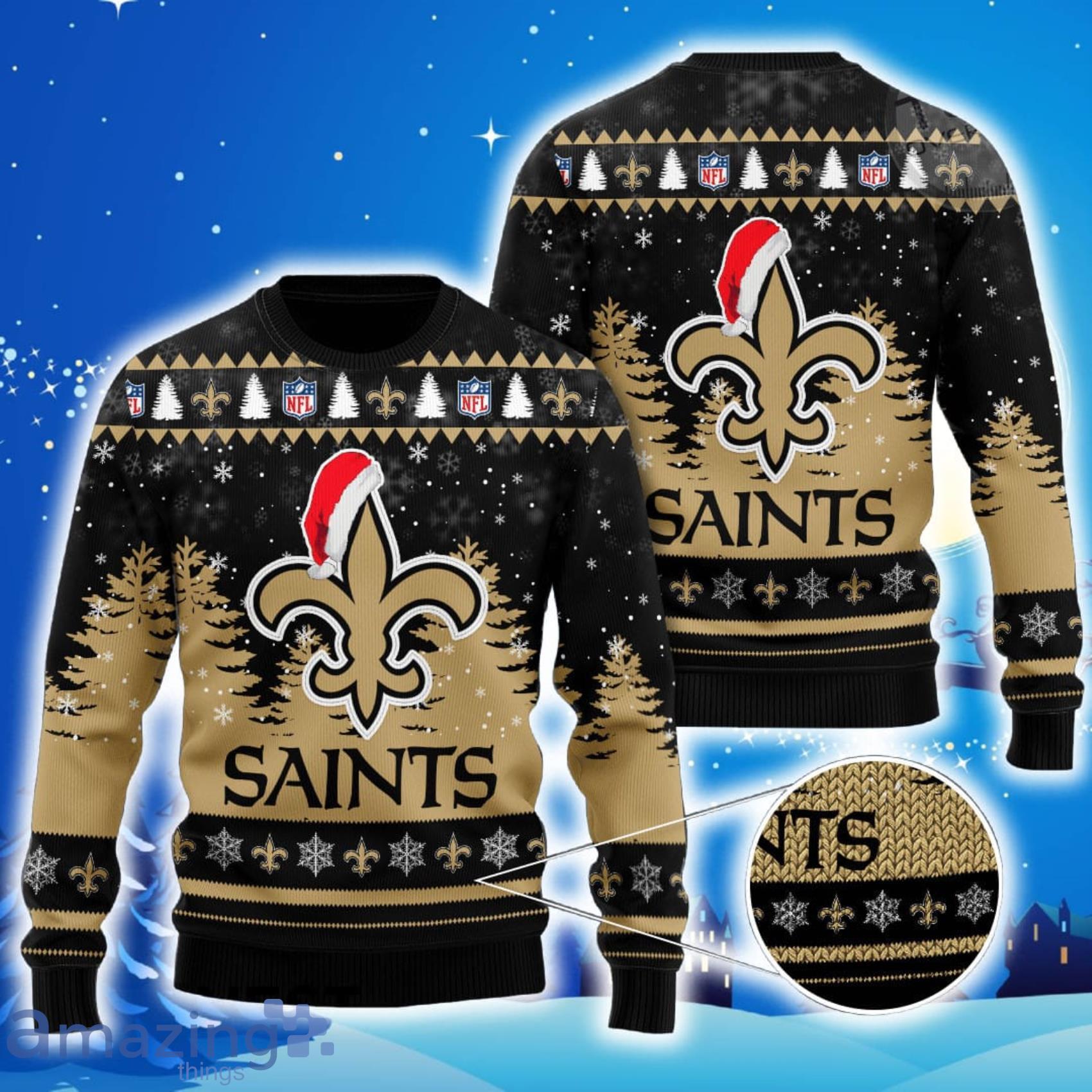 New Orleans Saints All Over Print Christmas Knitting Ugly Sweater Product Photo 1