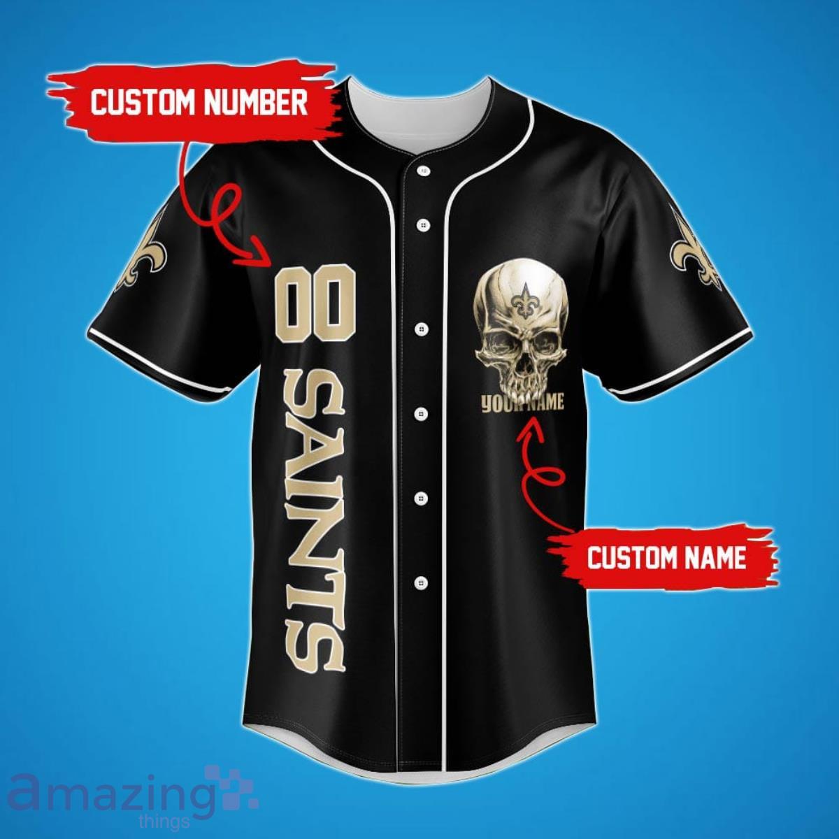 New Orleans Saints Damn Right Skull NFL Custom Name & Number