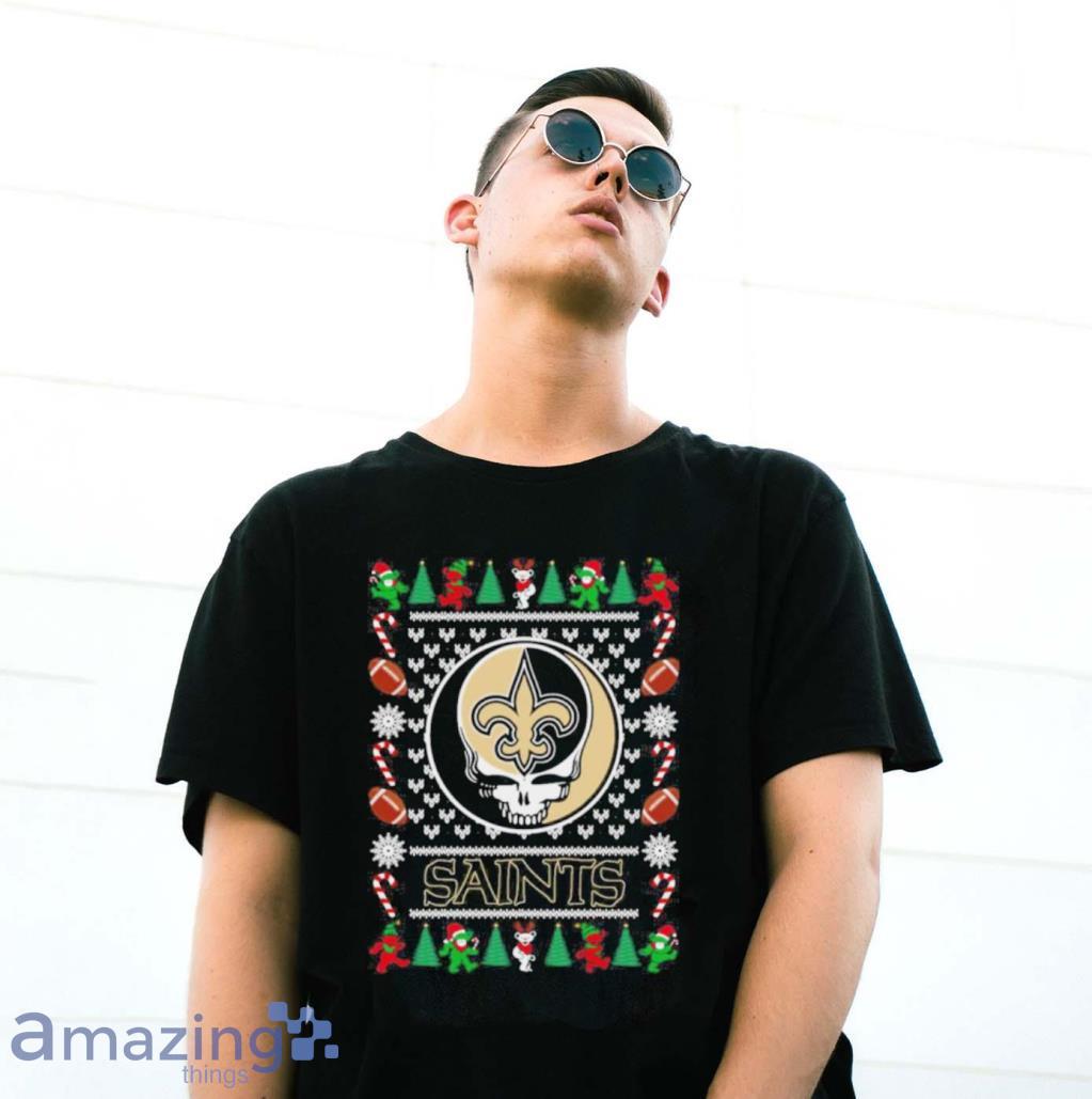 New Orleans Saints Grateful Dead Ugly Christmas Shirt image New Orleans Saints Grateful Dead Ugly Christmas Shirt Product Photo 3