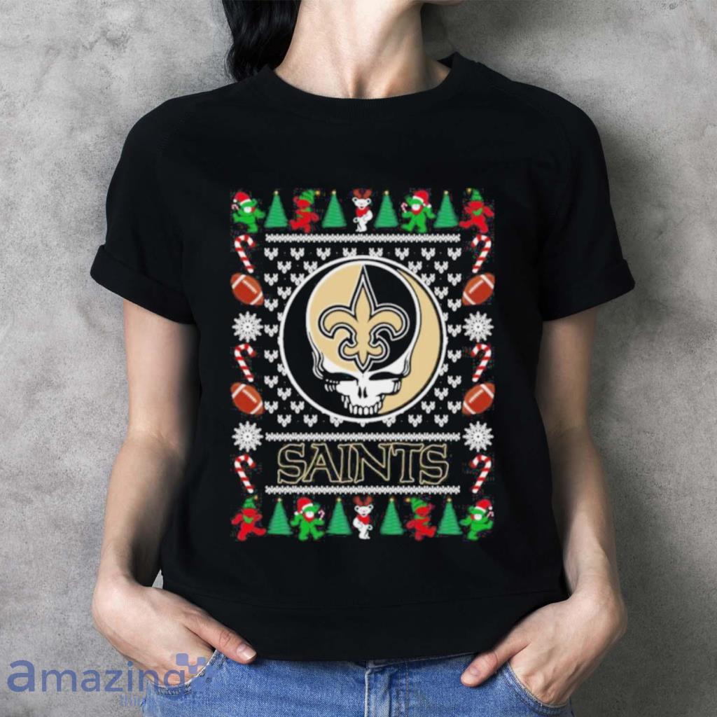 New Orleans Saints Grateful Dead Ugly Christmas Shirt image New Orleans Saints Grateful Dead Ugly Christmas Shirt Product Photo 4