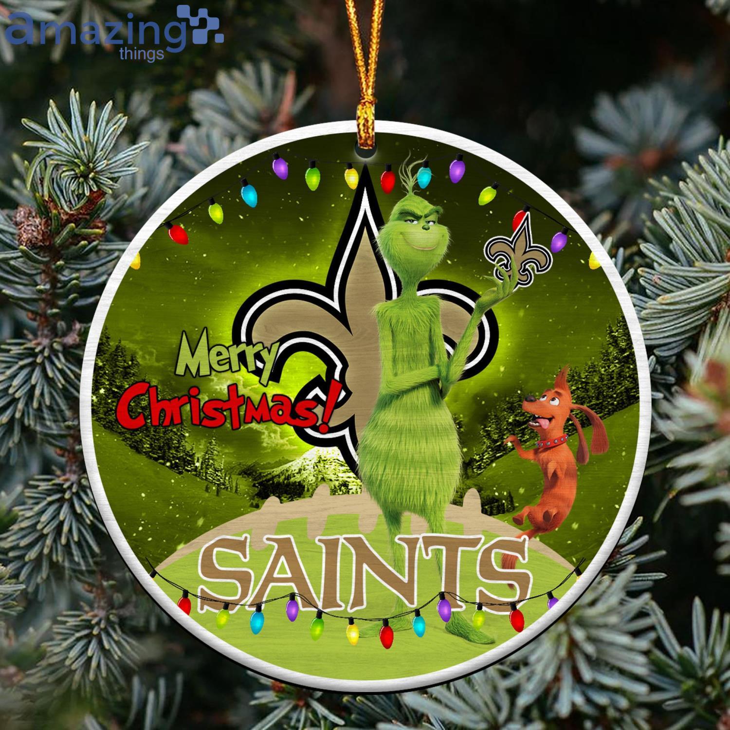 New Orleans Saints NFL Funny Grinch Christmas Ornaments