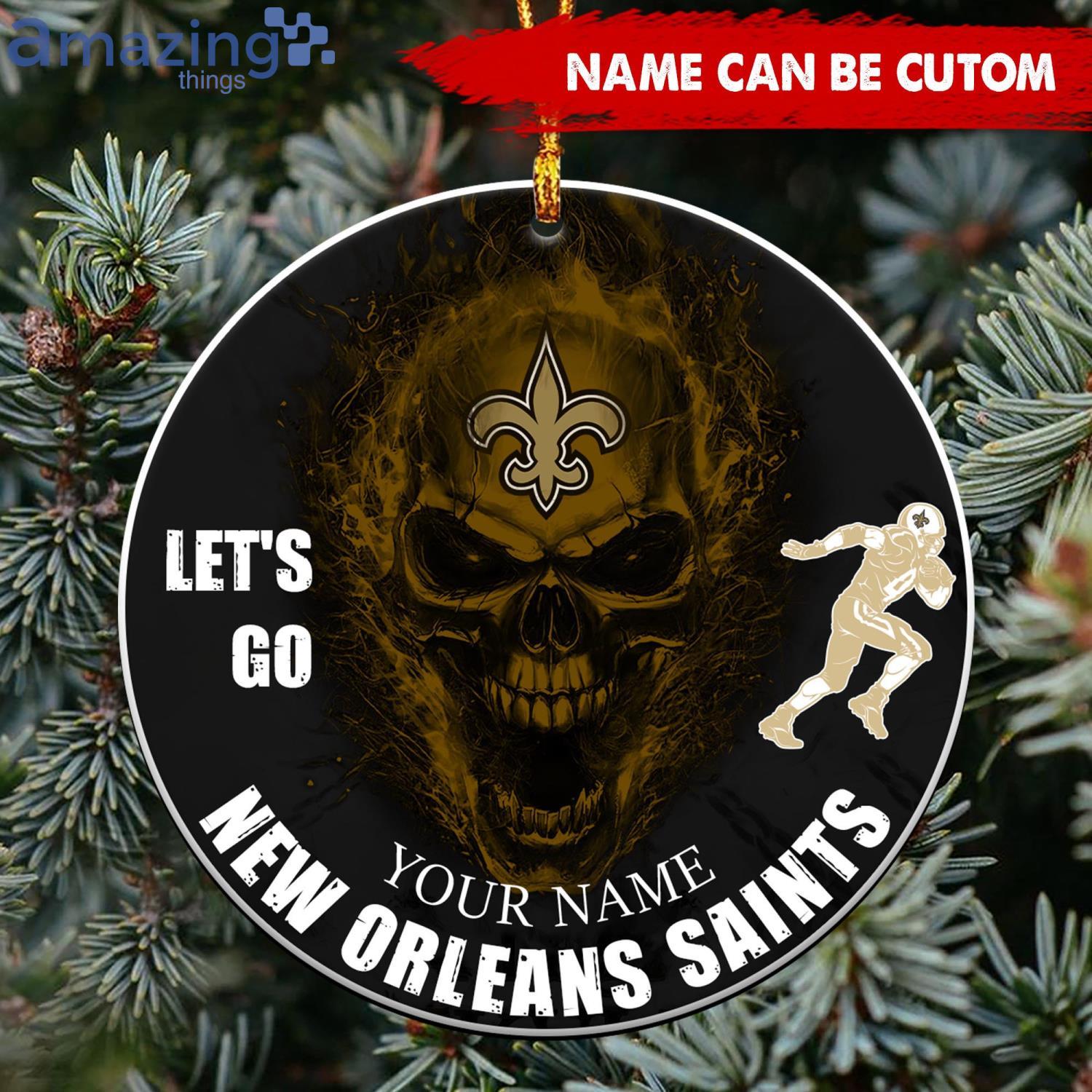 New Orleans Saints NFL Golden Skull Santa Hat And Logo Christmas