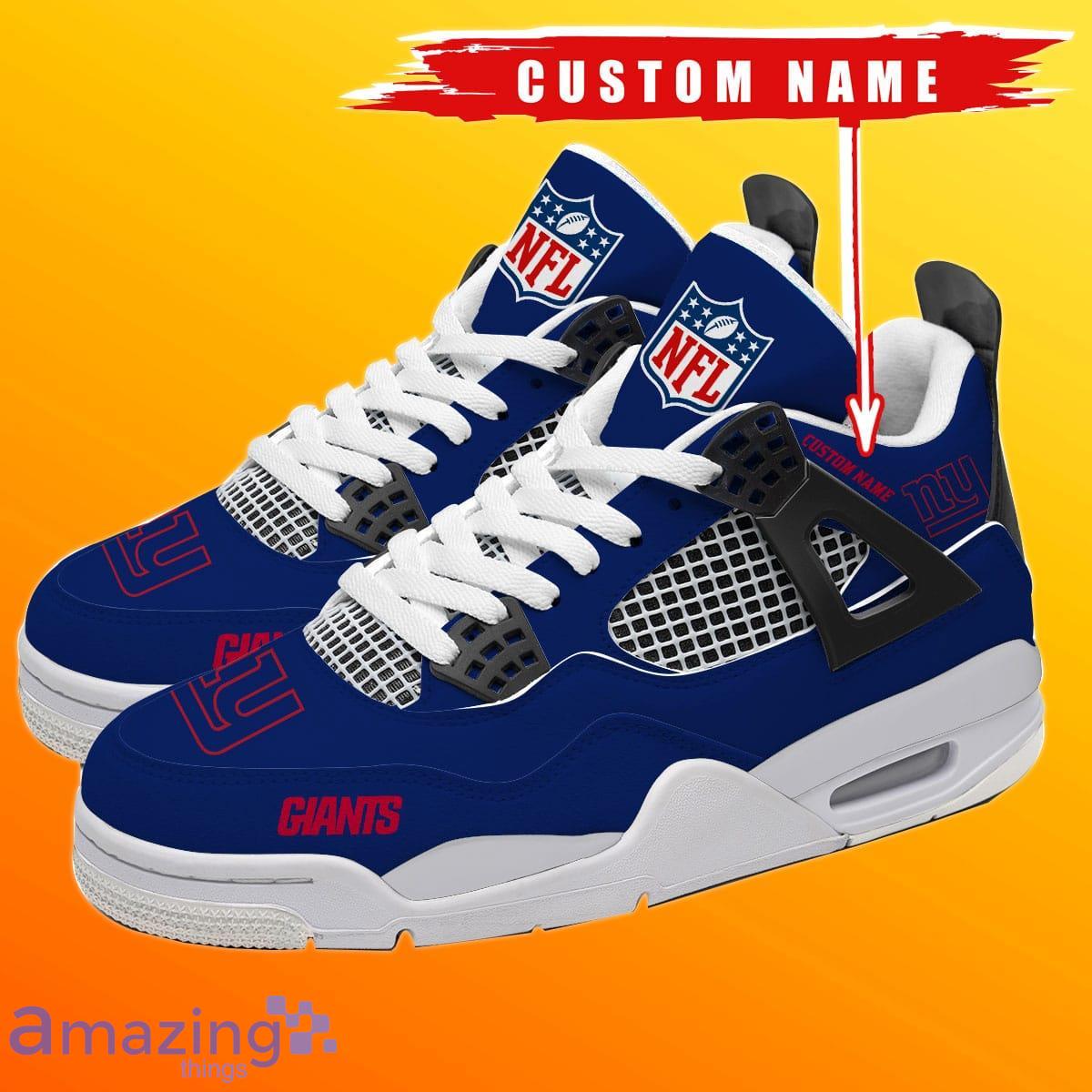 New York Giants Personalized Name NFL Air Jordan 4 Trending Sneaker Special Gift For Fans Product Photo 1 New York Giants Personalized Name NFL Air Jordan 4 Trending Sneaker Special Gift For Fans Product Photo 1