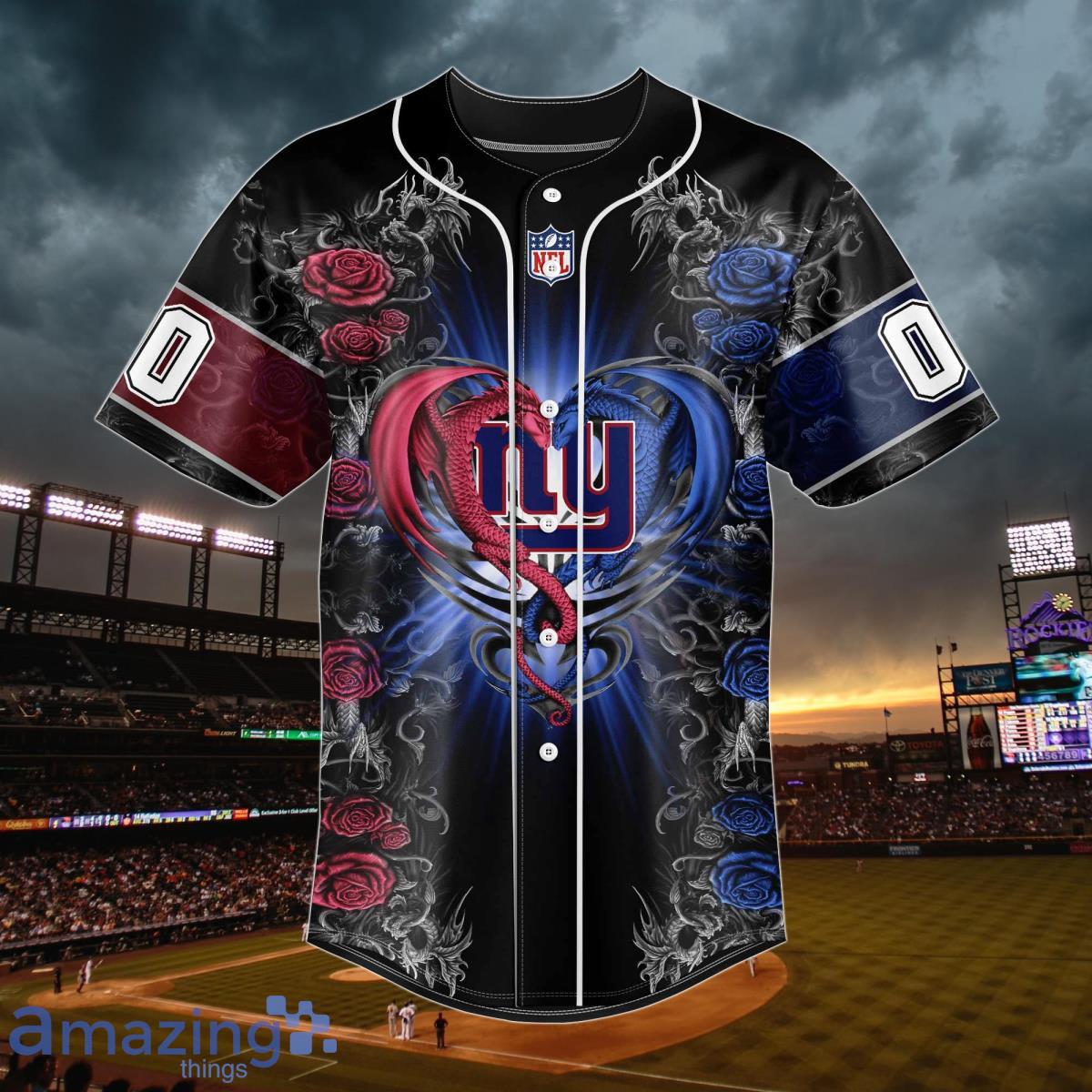 New York Giants Personalized Name & Number NFL Dragon Baseball Shirt Best  Gift Fans