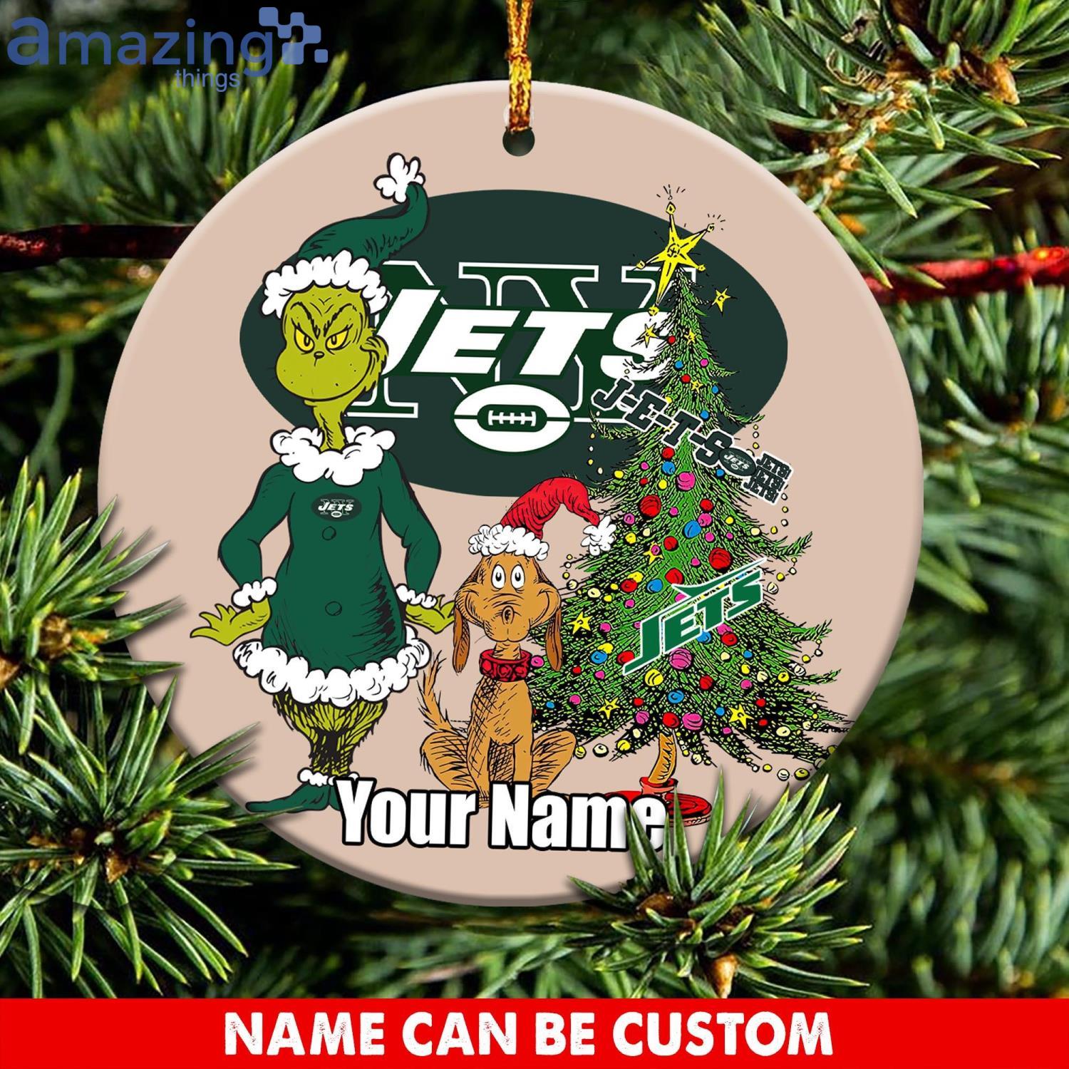 NFL New York Jets Personalized Glass Ornament