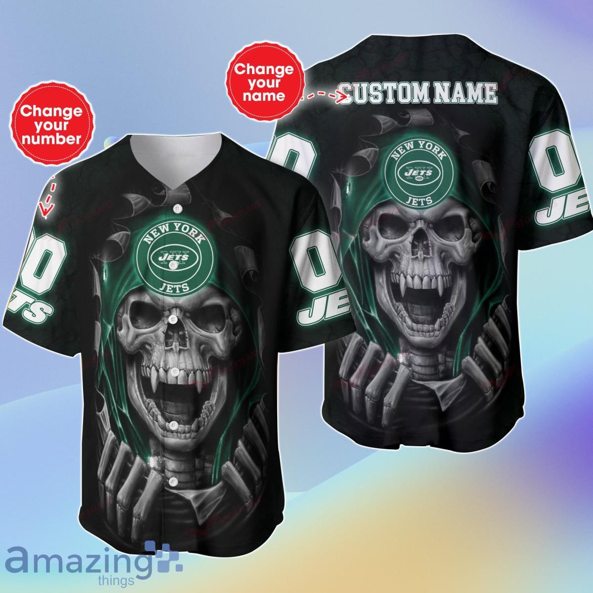 New York Jets-NFL BASEBALL JERSEY CUSTOM NAME AND NUMBER Impressive Gift For Men And Women FansImpressive Gift For Men And Women Fans Product Photo 1