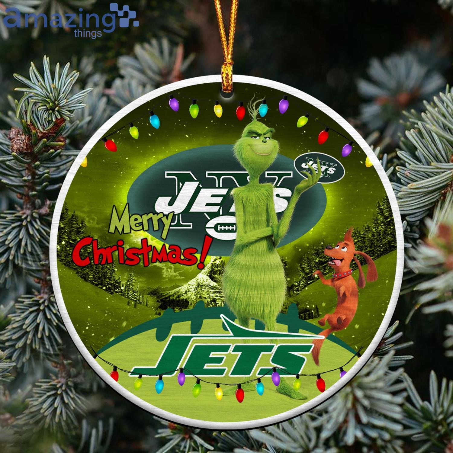New York Jets NFL Funny Grinch Christmas Ornaments