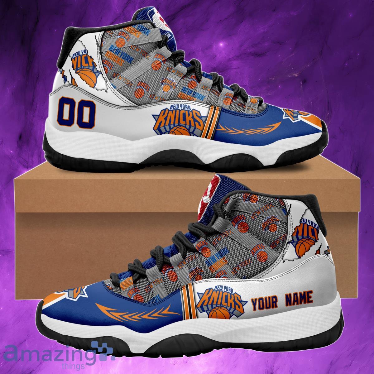 New York Knicks-NBA Playoffs 2023 AirJordan11 Custom Name And Number Best Gift For Fans Product Photo 1